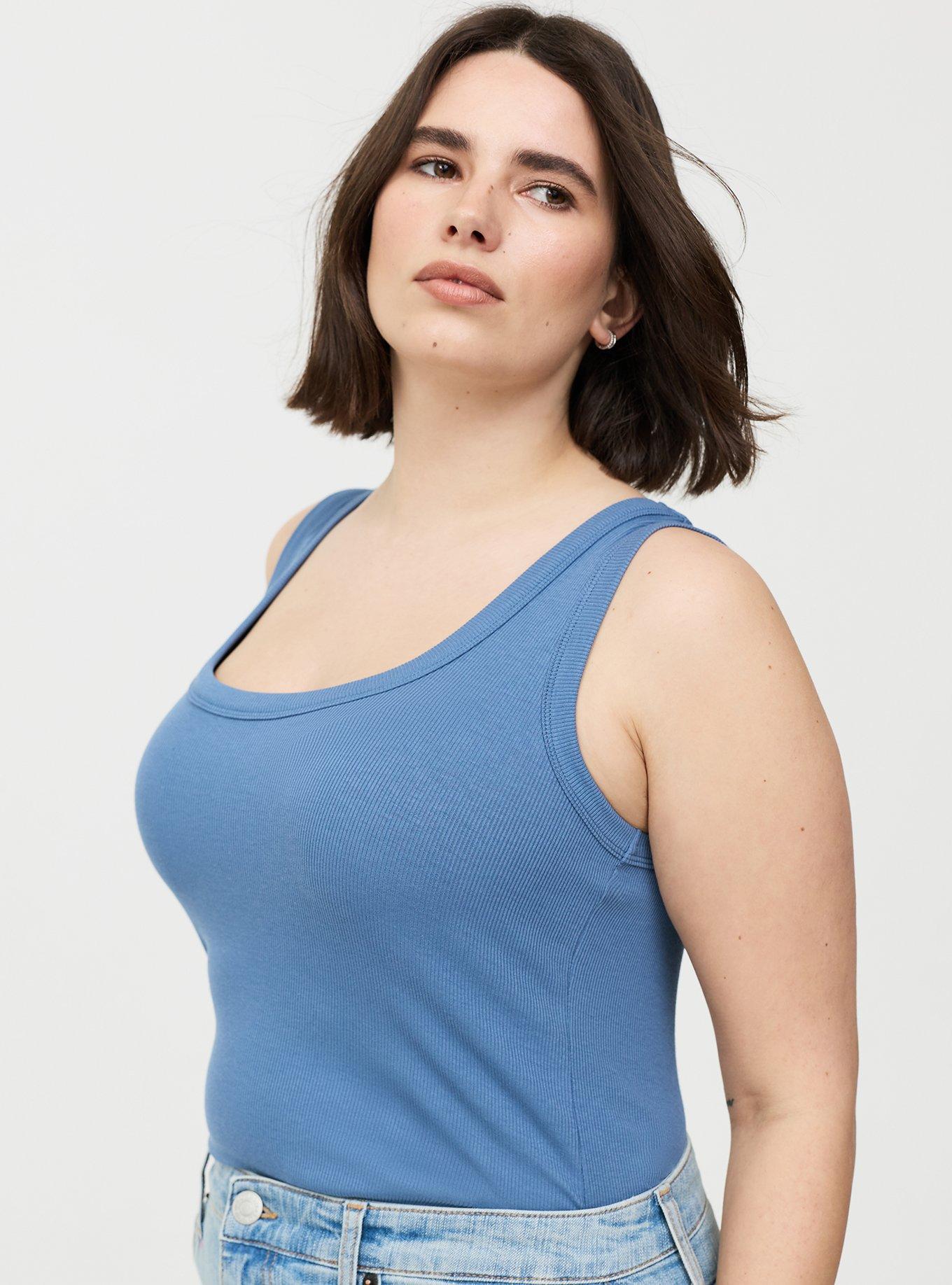 Cotton Modal Rib Scoop Tank, BLUE HORIZON, alternate