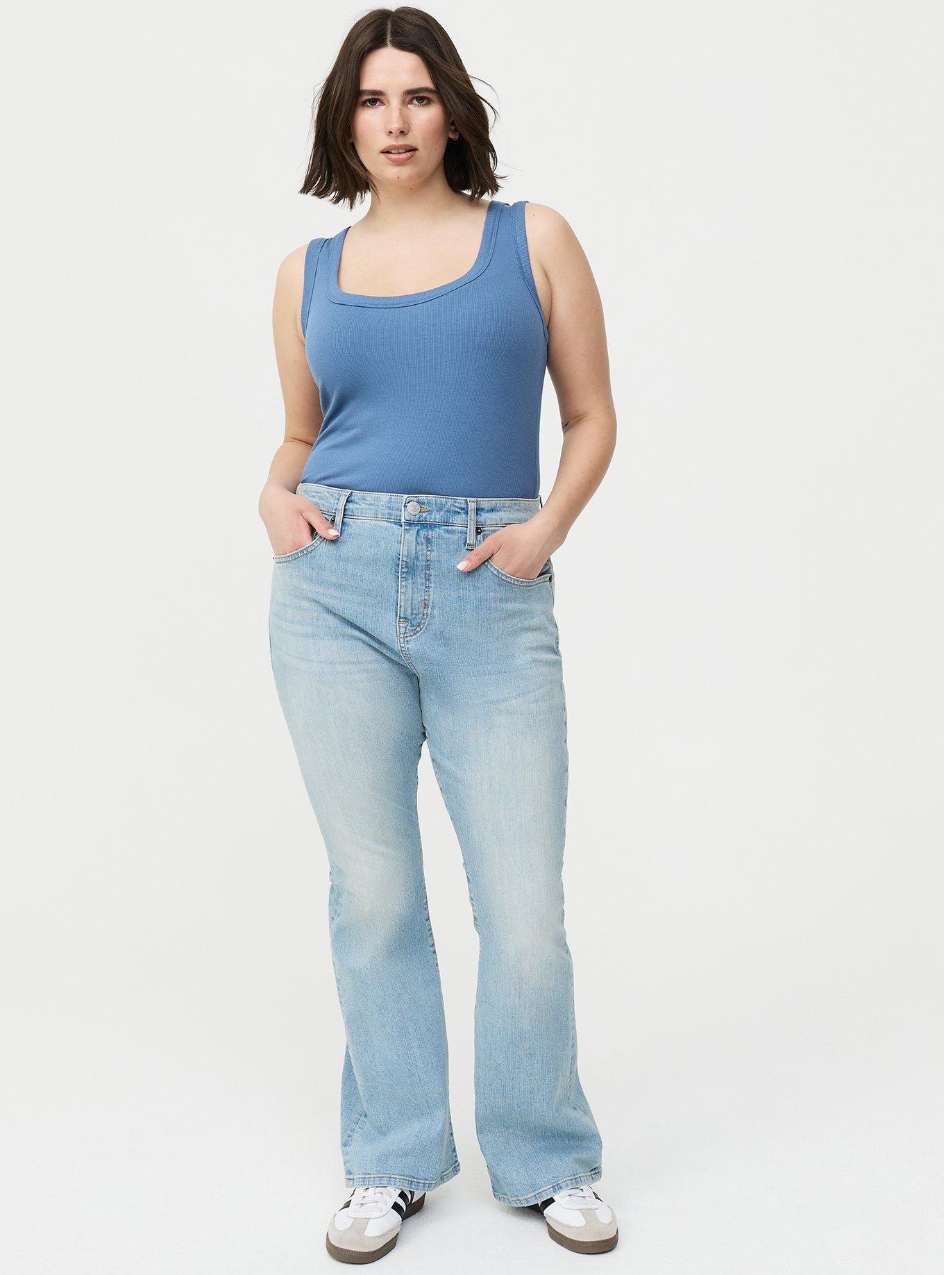 Cotton Modal Rib Scoop Tank, BLUE HORIZON, alternate