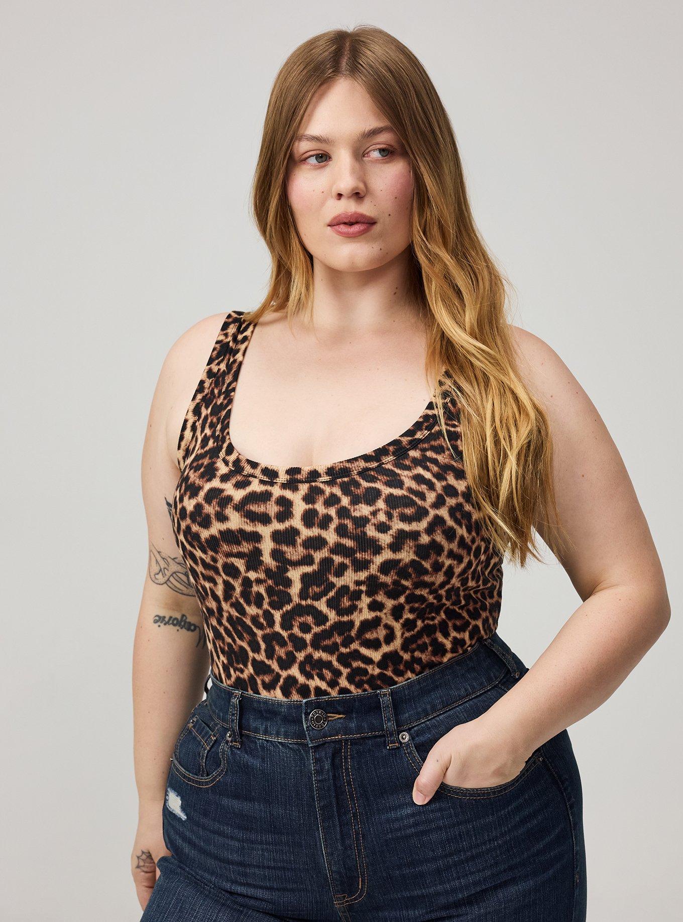Cotton Modal Rib Scoop Tank, ON THE PROWL LEOPARD MULTI, alternate