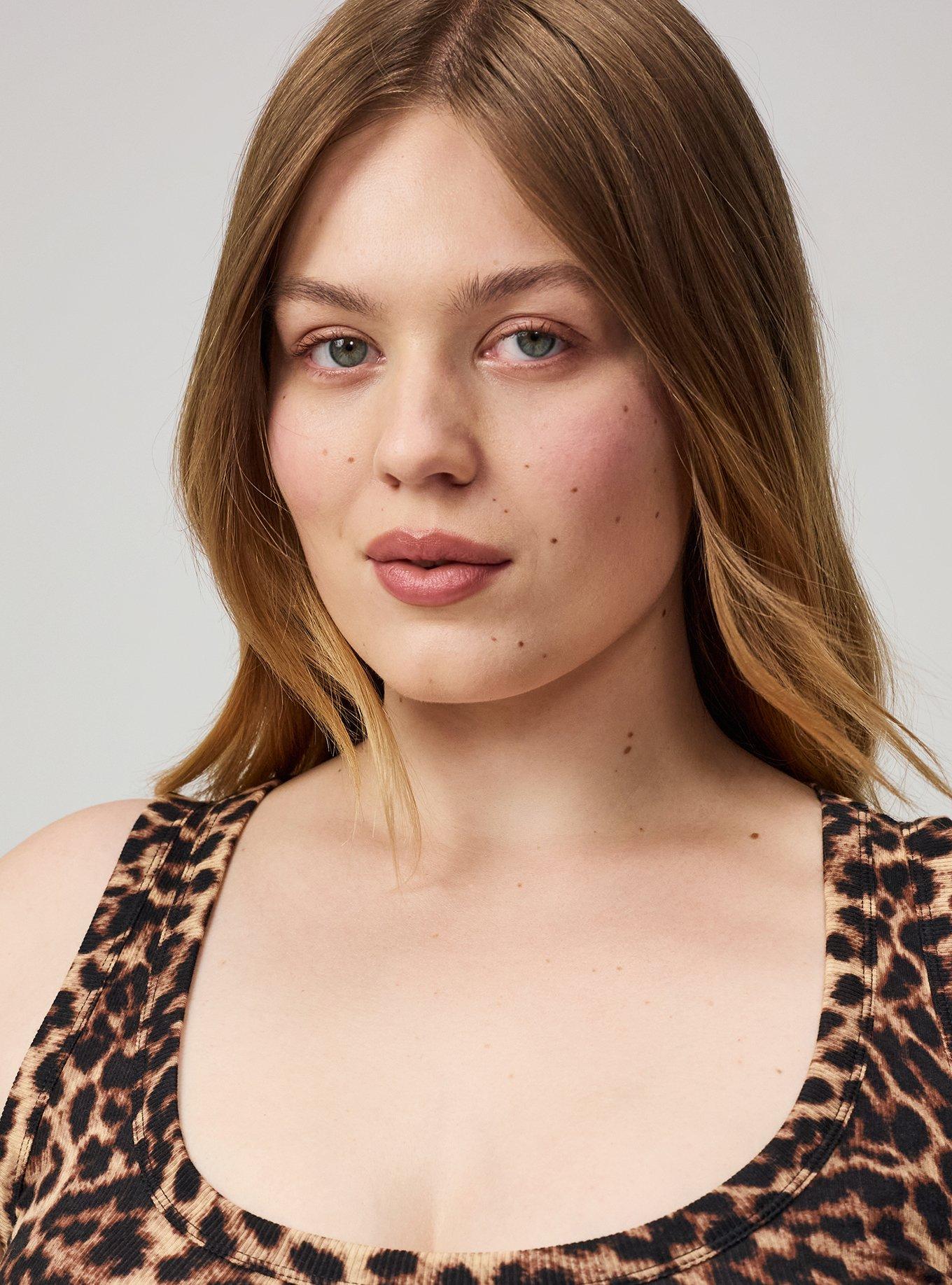 Cotton Modal Rib Scoop Tank, ON THE PROWL LEOPARD MULTI, alternate