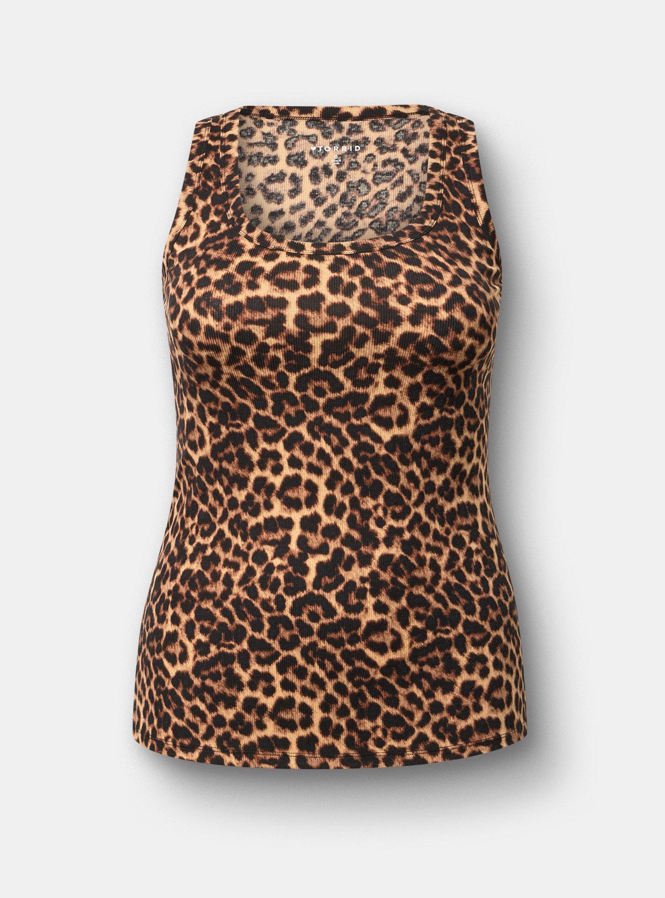 Cotton Modal Rib Scoop Tank, ON THE PROWL LEOPARD MULTI, hi-res
