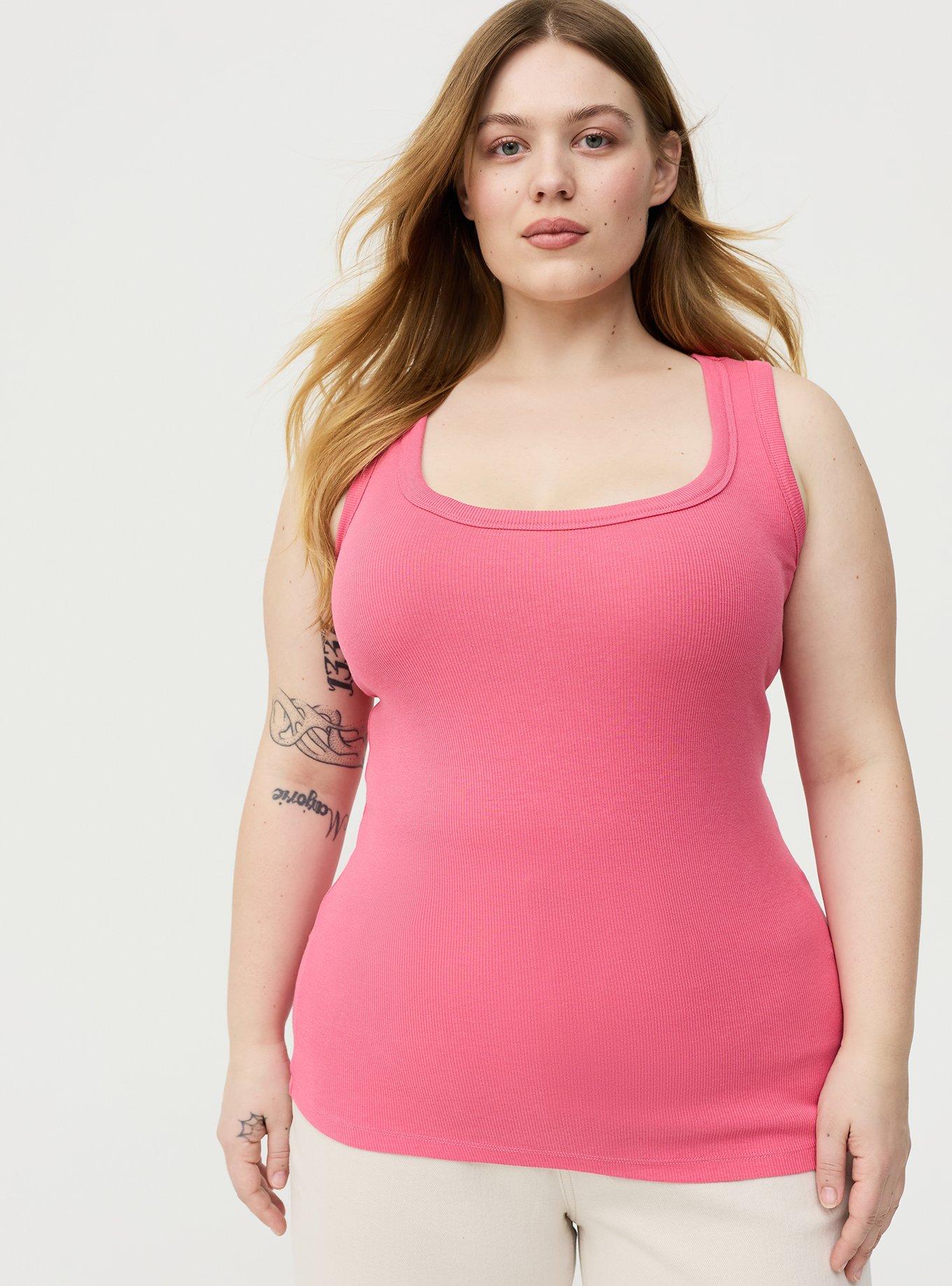 Cotton Modal Rib Scoop Tank, FRUIT DOVE, hi-res
