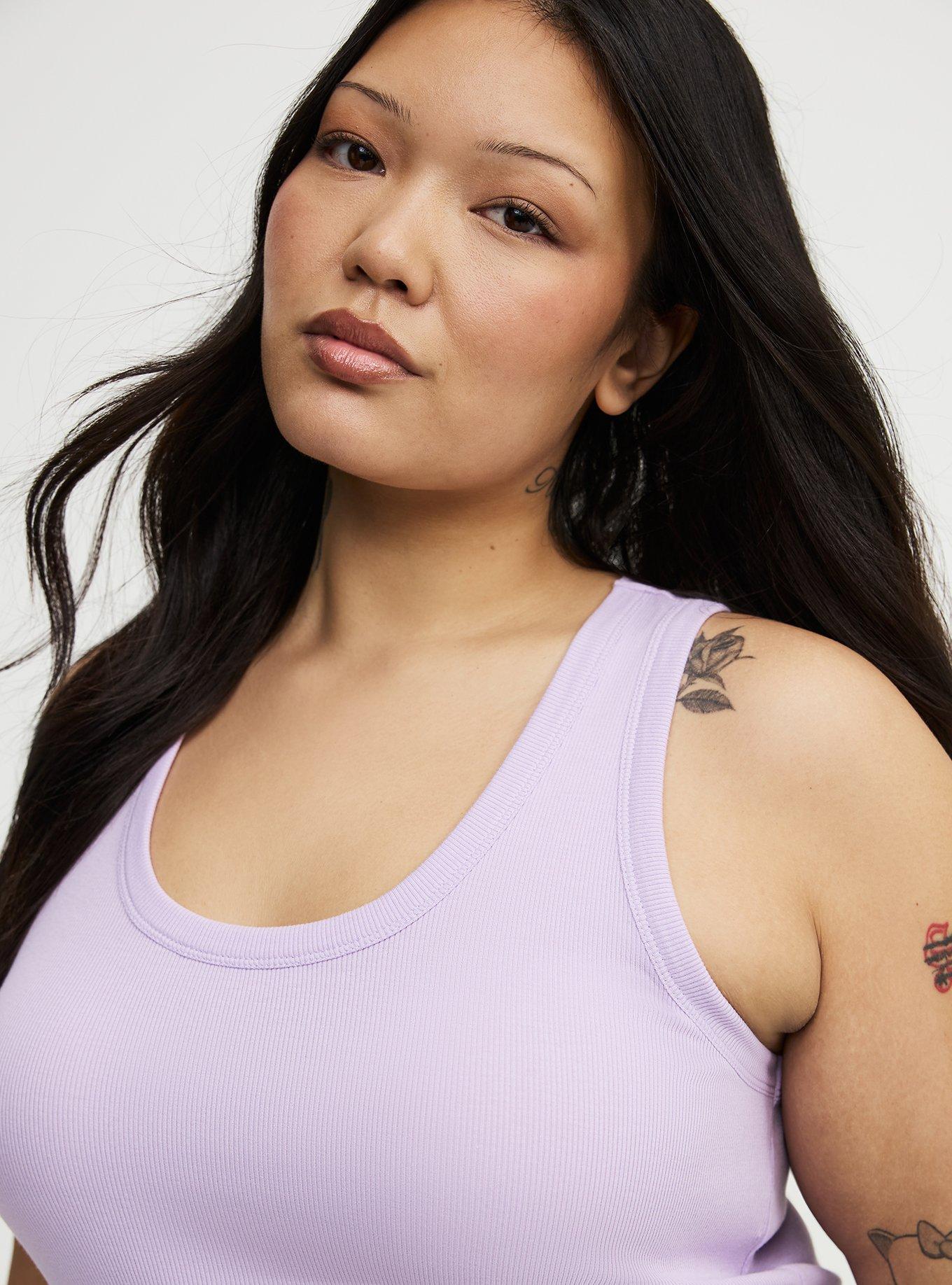 Cotton Modal Rib Scoop Tank, ENGLISH HYACINTH, alternate