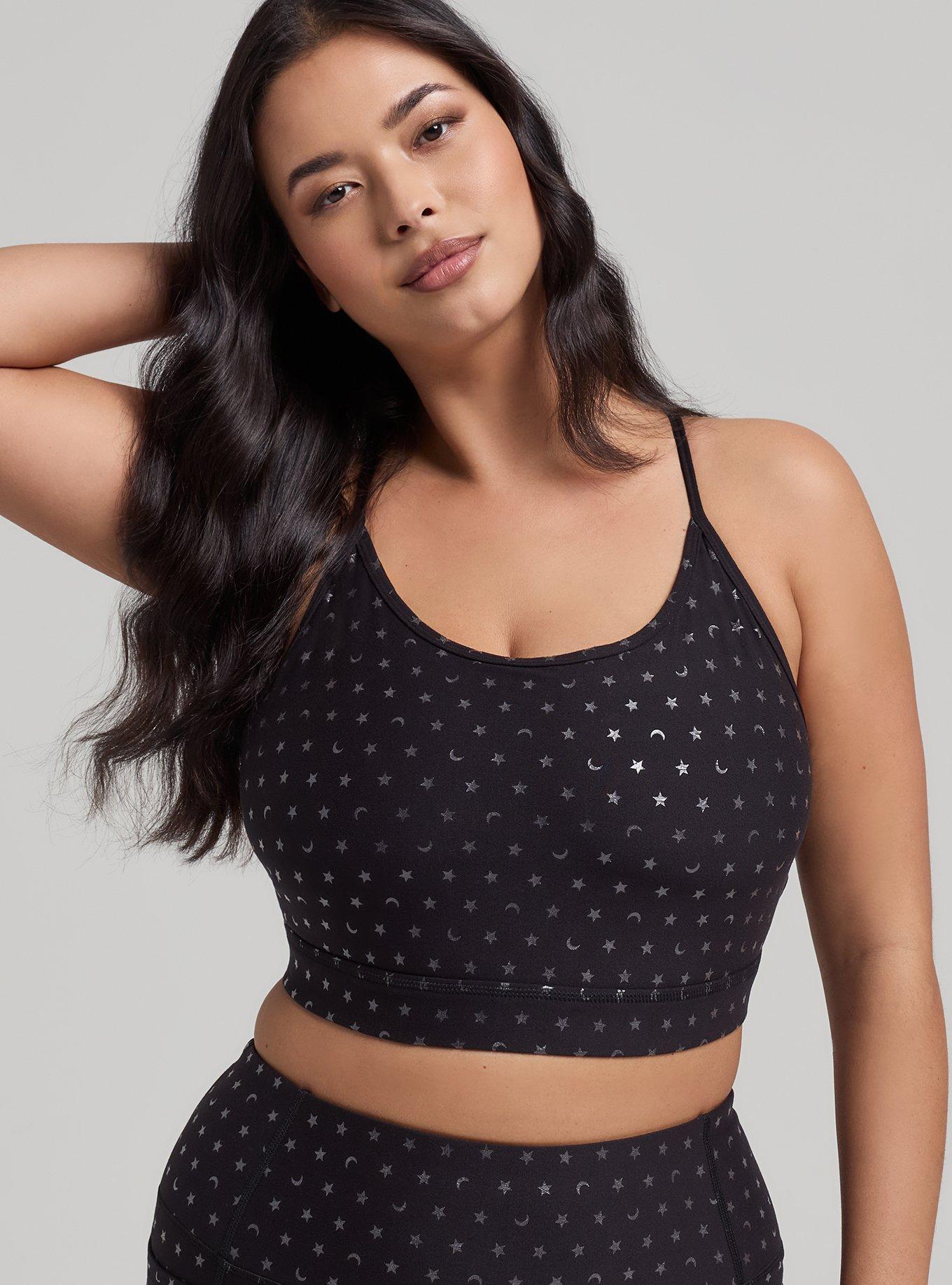 TRU Super Soft Performance Jersey Shine Active Bra, DEEP BLACK, alternate