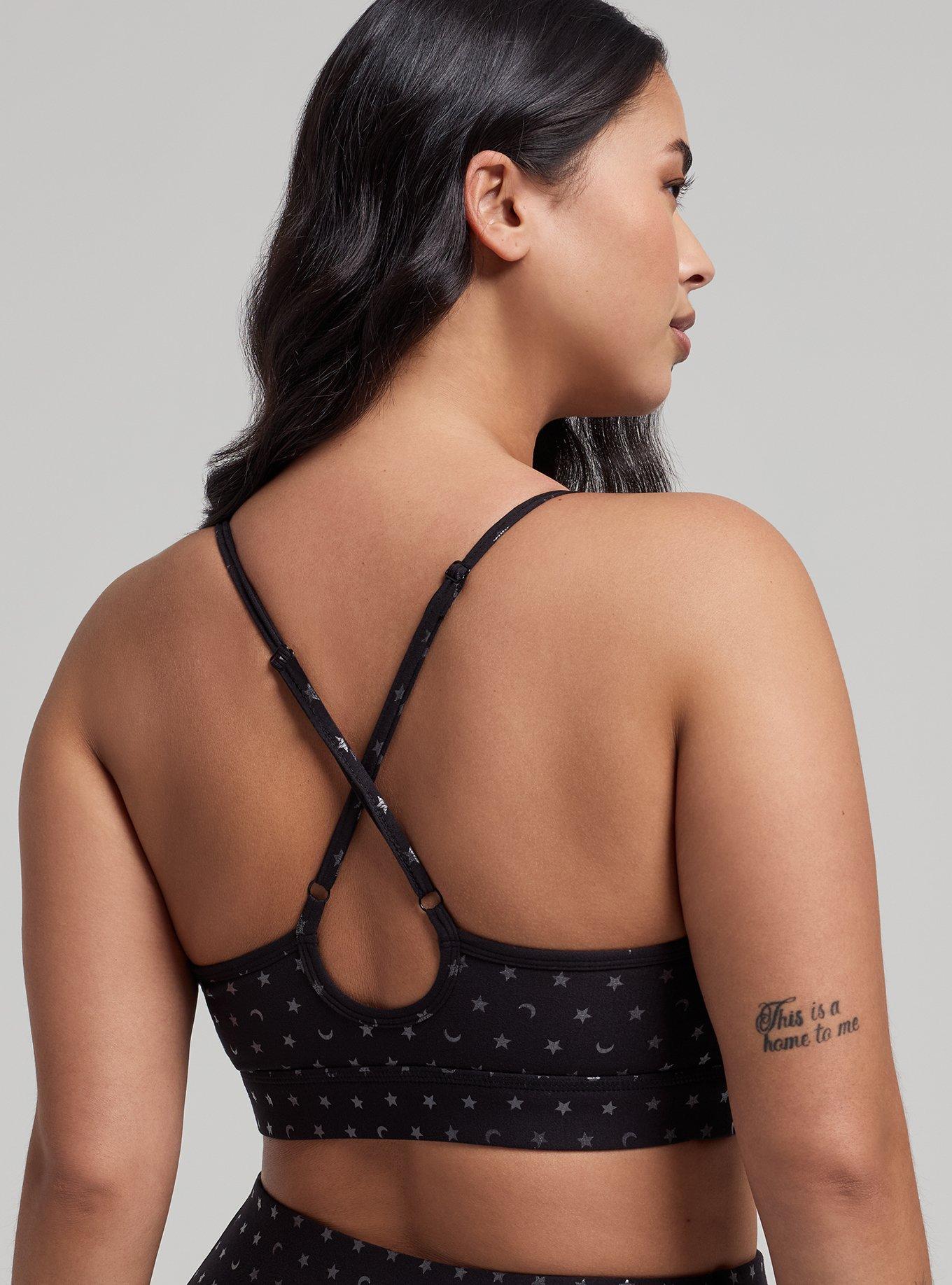 TRU Super Soft Performance Jersey Shine Active Bra, DEEP BLACK, alternate