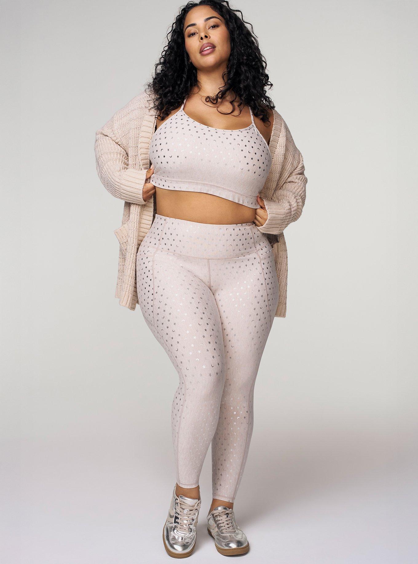 TRU Super Soft Performance Jersey Shine Active Bra, OATMEAL HEATHER, alternate