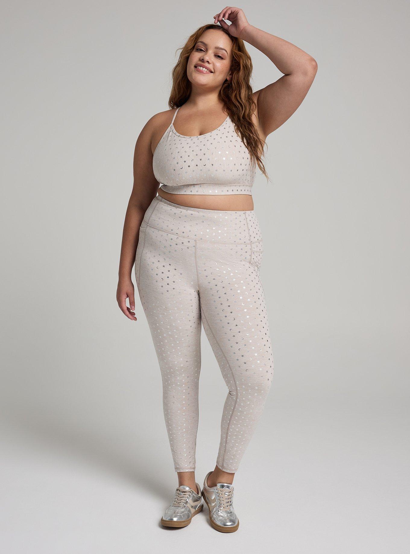 TRU Super Soft Performance Jersey Shine Active Bra, OATMEAL HEATHER, alternate