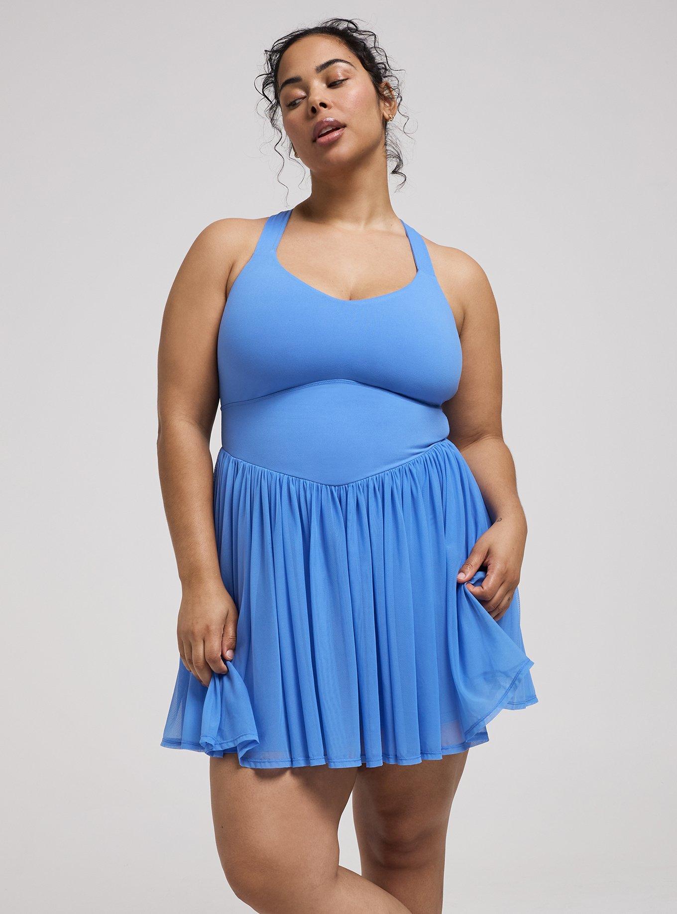 TRU Performance Core Mesh Ruffle 2fer Active Dress, REGATTA, alternate