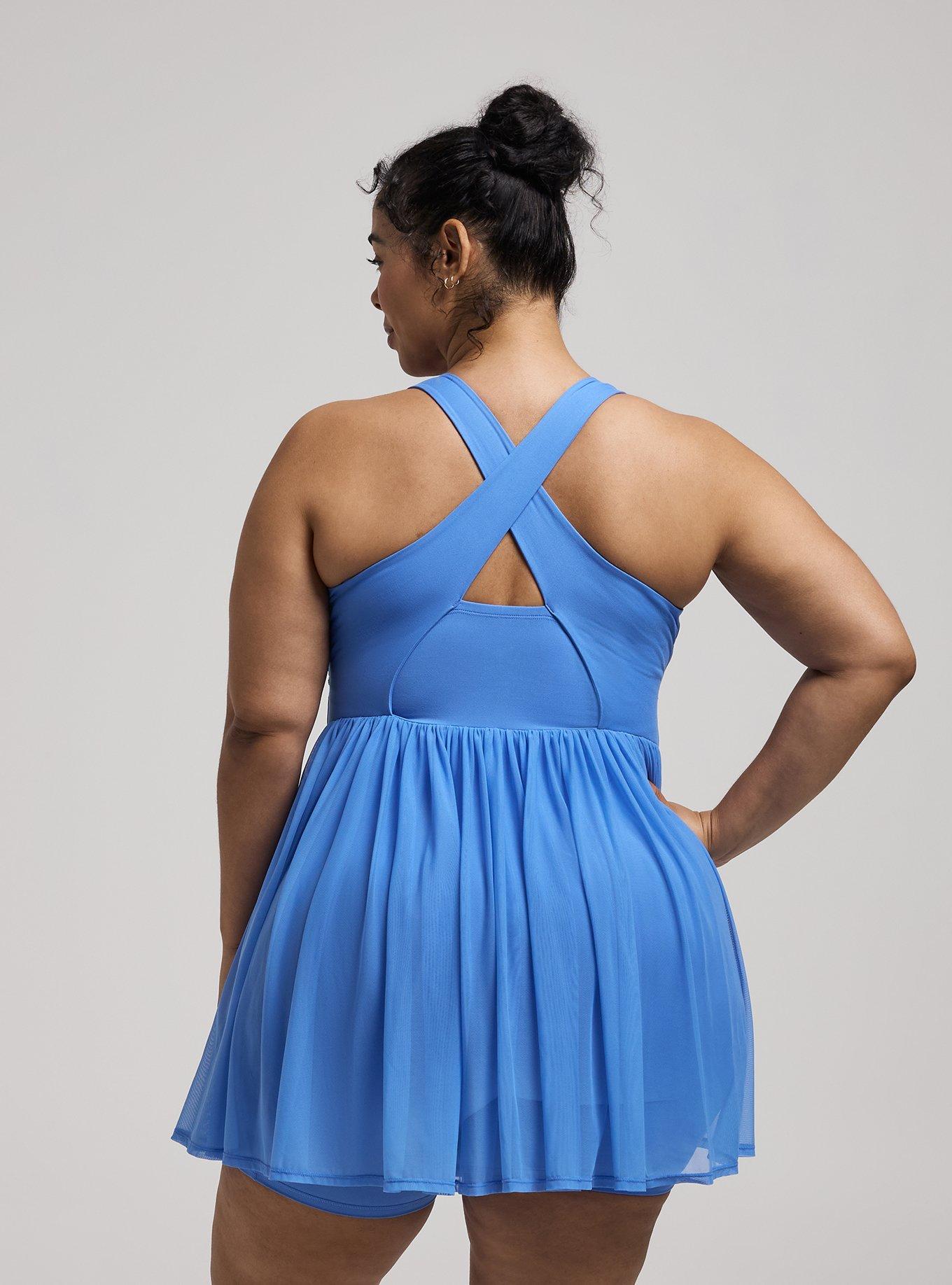 TRU Performance Core Mesh Ruffle 2fer Active Dress, REGATTA, alternate