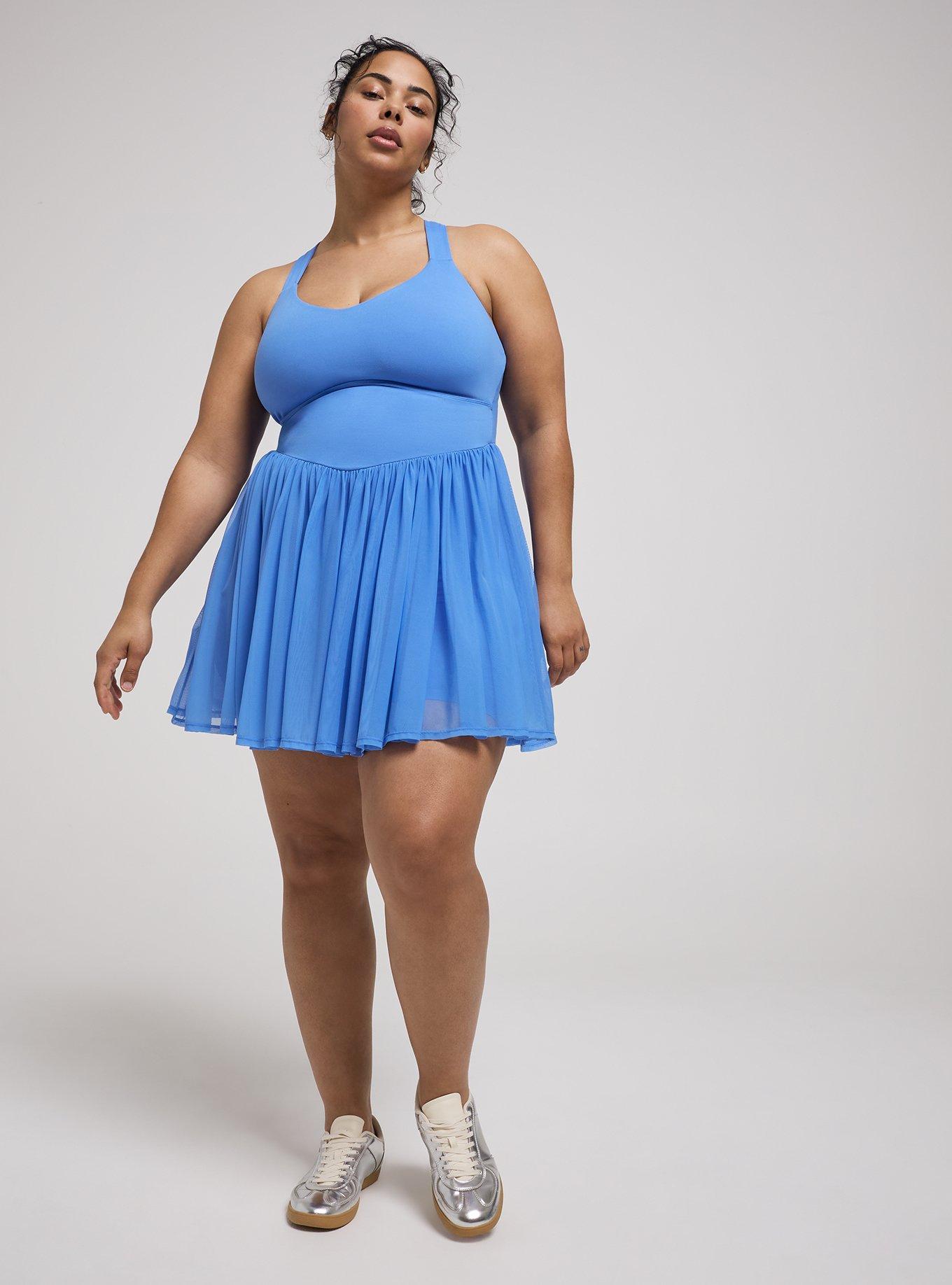 Plus Size - TRU Performance Core Mesh Ruffle 2fer Active Dress - Torrid