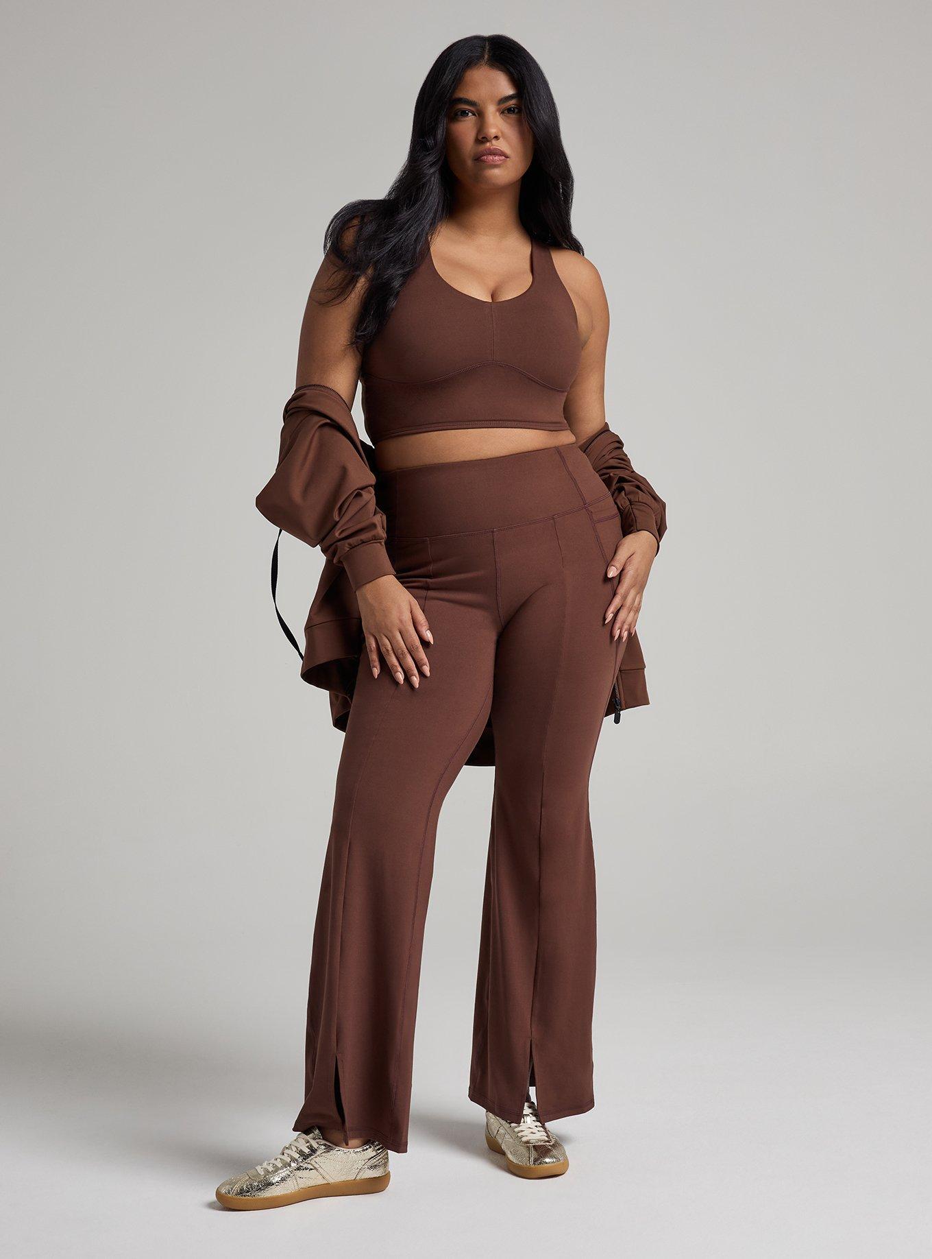 TRU Super Soft Performance Jersey Flare Legging, CHESTNUT, hi-res