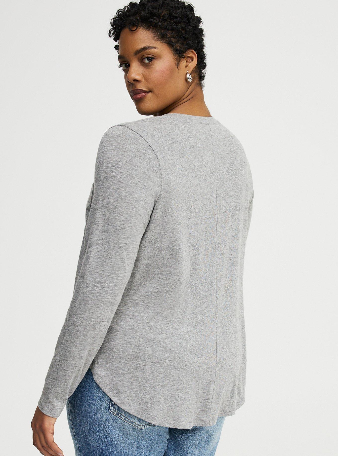 Harper Vintage Slub V-Neck Top, MED HEATHER GREY, alternate