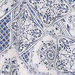 Belle Isle Ruffle Neck Mini Dress, SANTORINI TILES IVORY, swatch