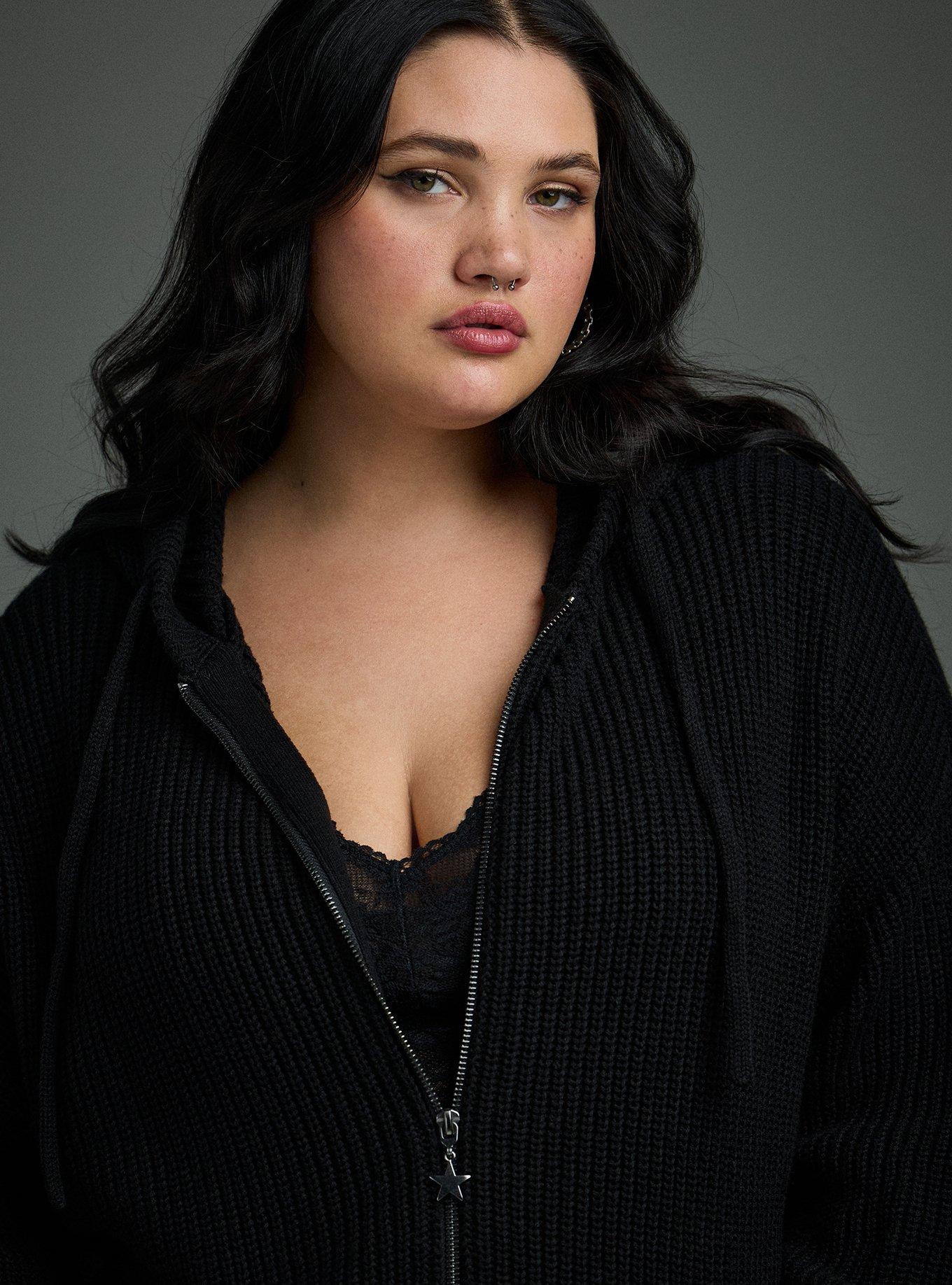 Nightfall Relaxed Zip-Up Hoodie, DEEP BLACK, alternate