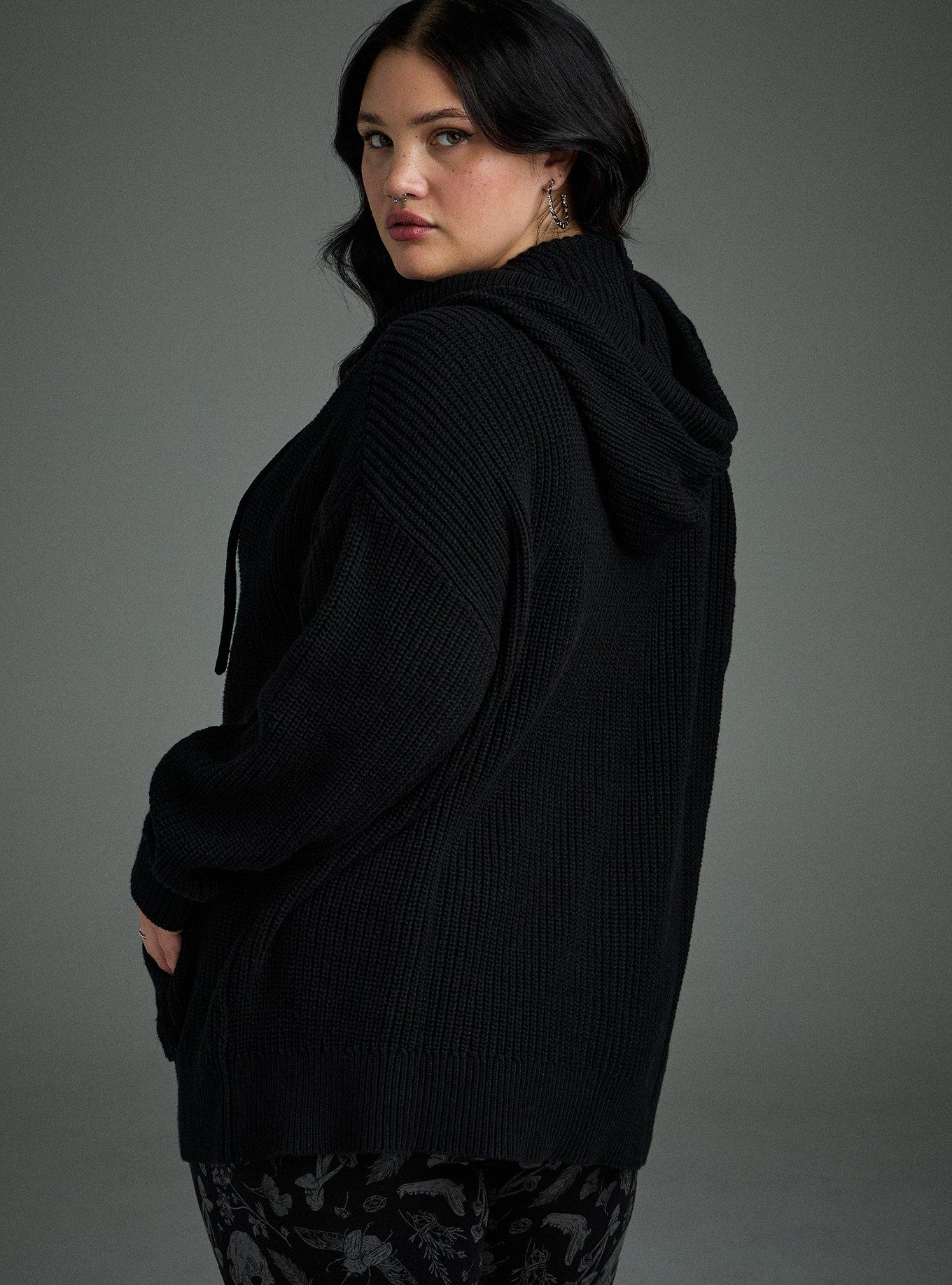 Nightfall Relaxed Zip-Up Hoodie, DEEP BLACK, alternate