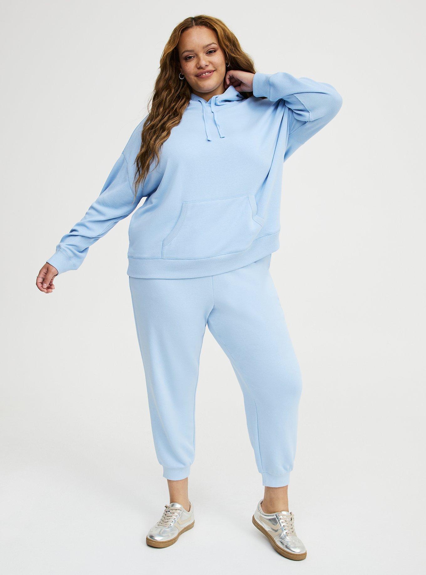 French Terry Contrast Hoodie, CHAMBRAY BLUE, alternate