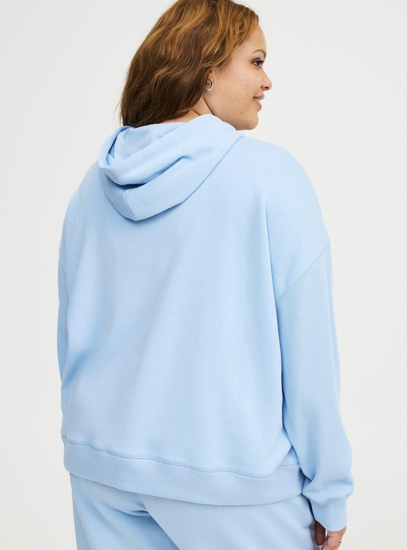 French Terry Contrast Hoodie, CHAMBRAY BLUE, alternate