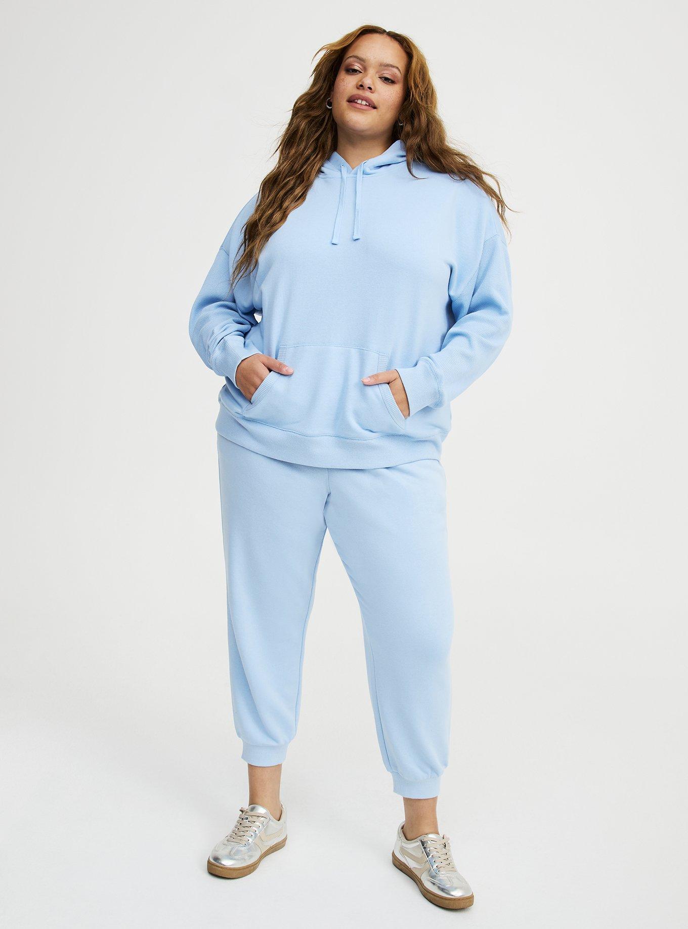 French Terry Contrast Hoodie, CHAMBRAY BLUE, alternate