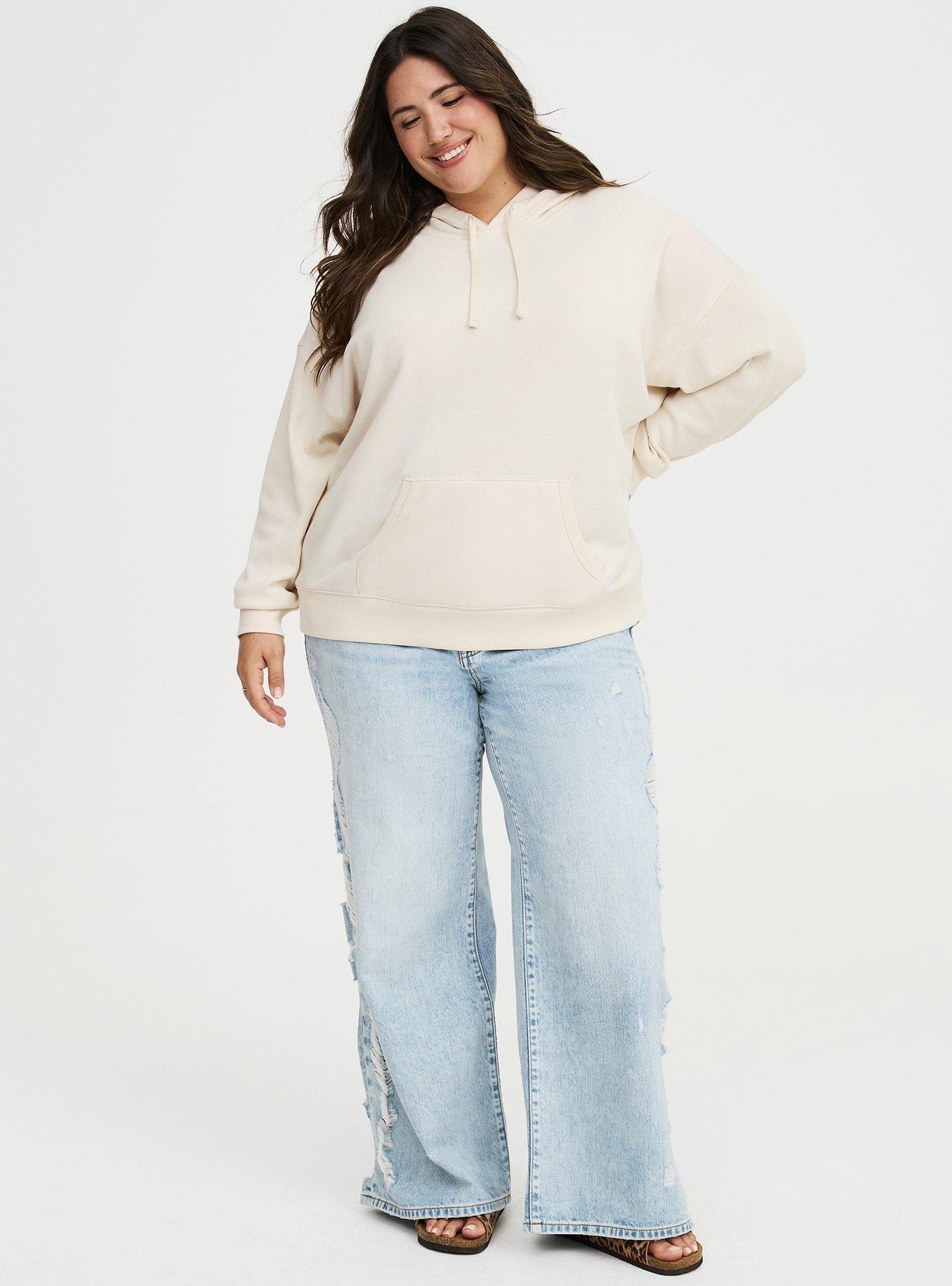 French Terry Contrast Hoodie, WHITE SWAN, alternate