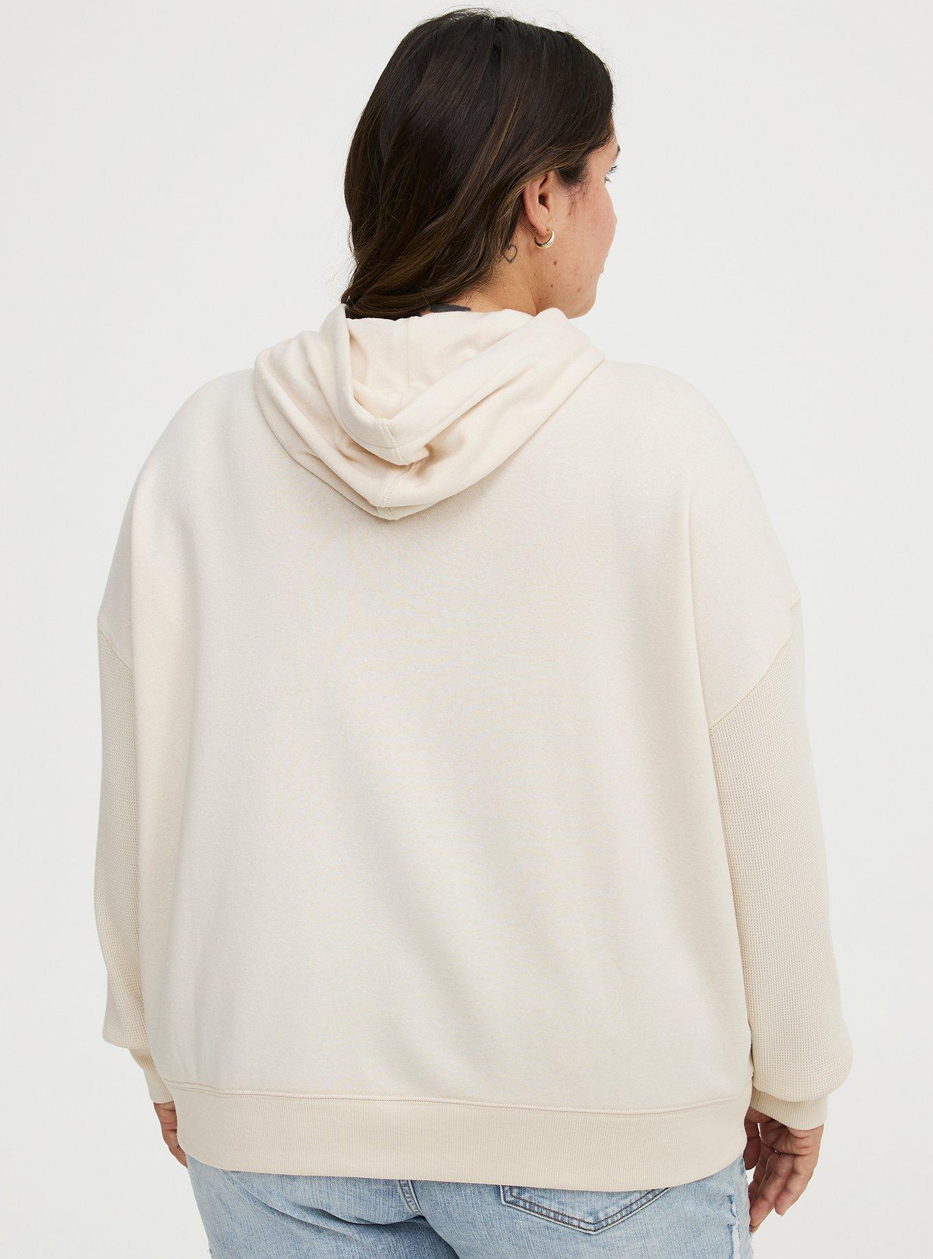 French Terry Contrast Hoodie, WHITE SWAN, alternate