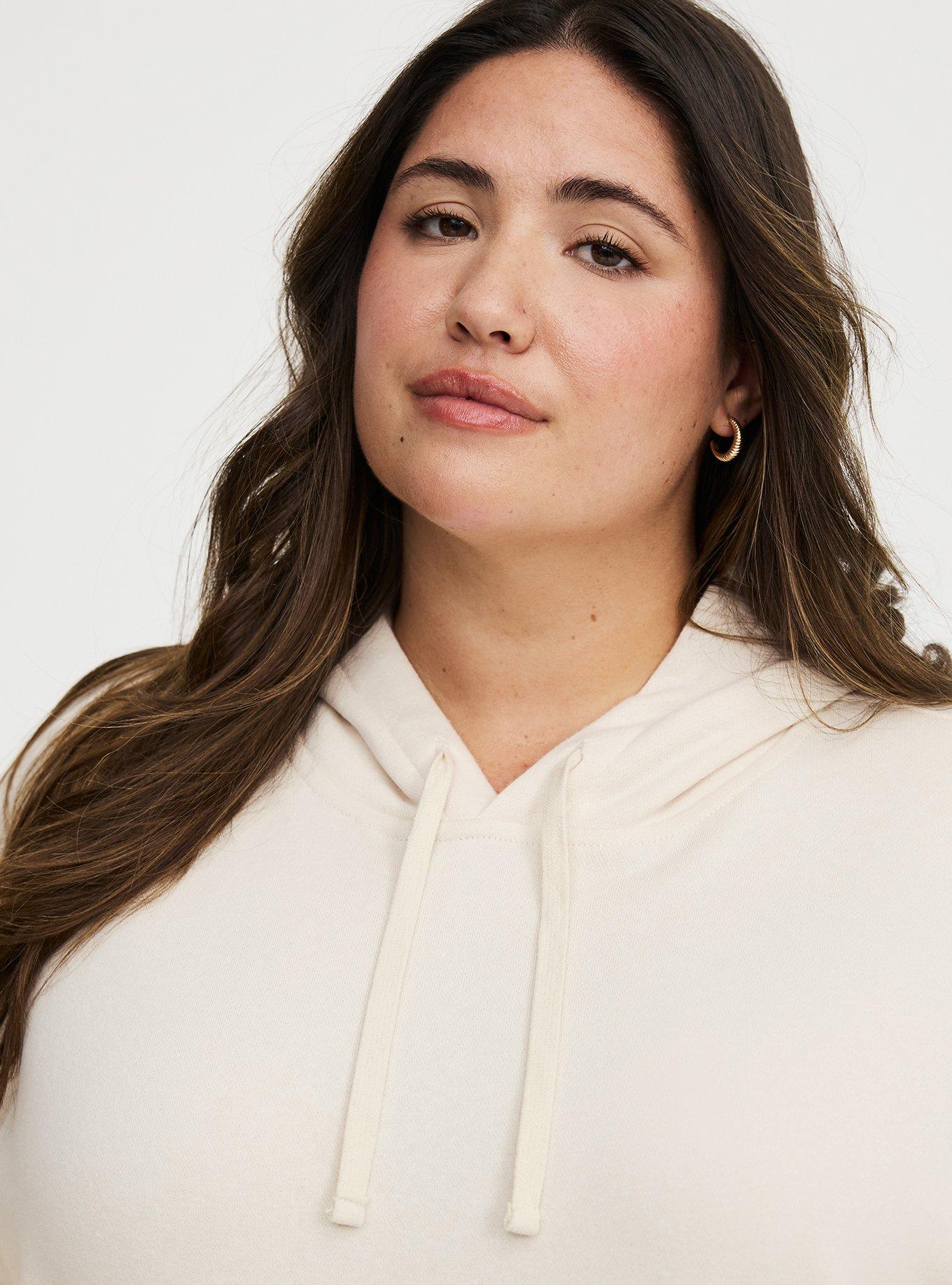 French Terry Contrast Hoodie, WHITE SWAN, alternate