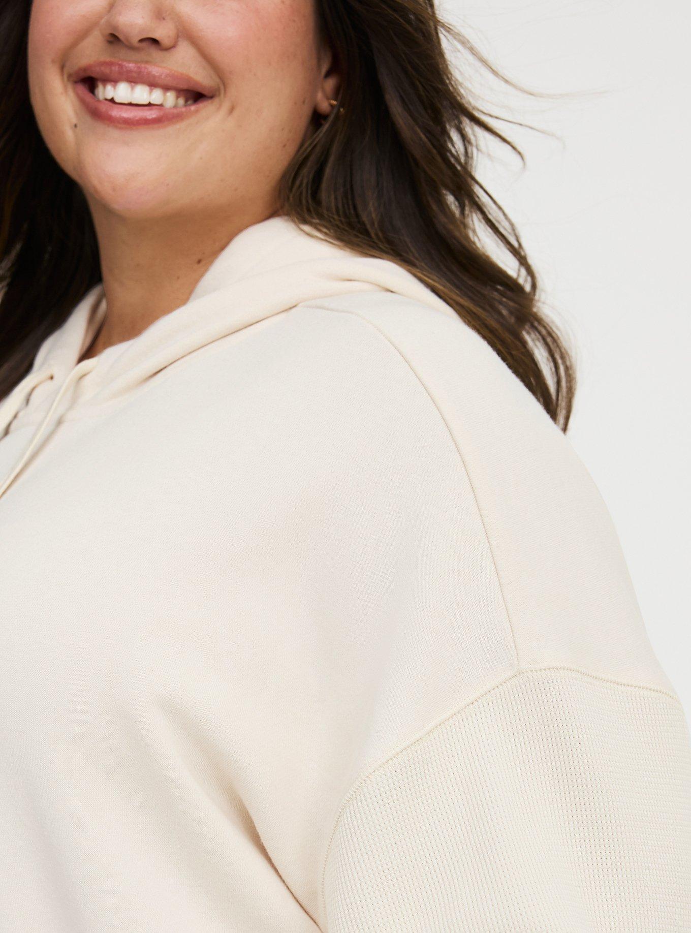 French Terry Contrast Hoodie, WHITE SWAN, alternate