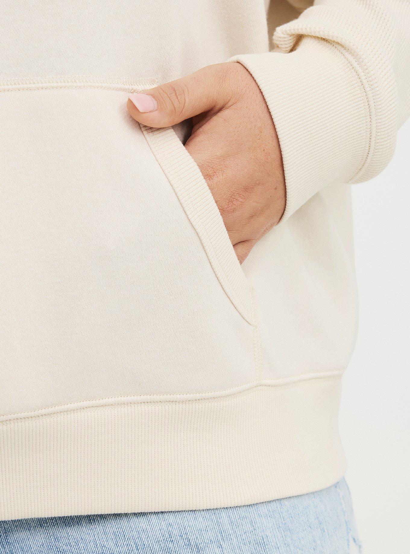 French Terry Contrast Hoodie, WHITE SWAN, alternate