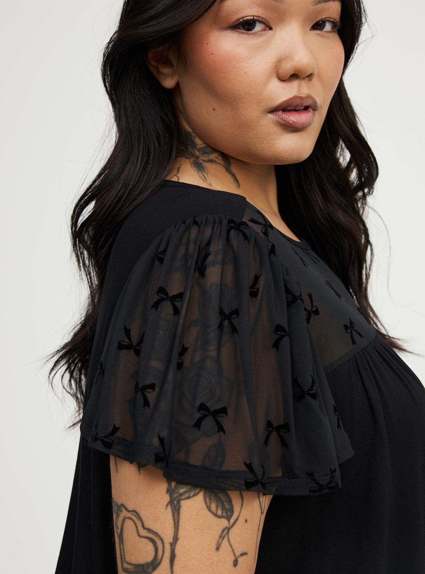 Supersoft Jersey Mesh Yoke Top