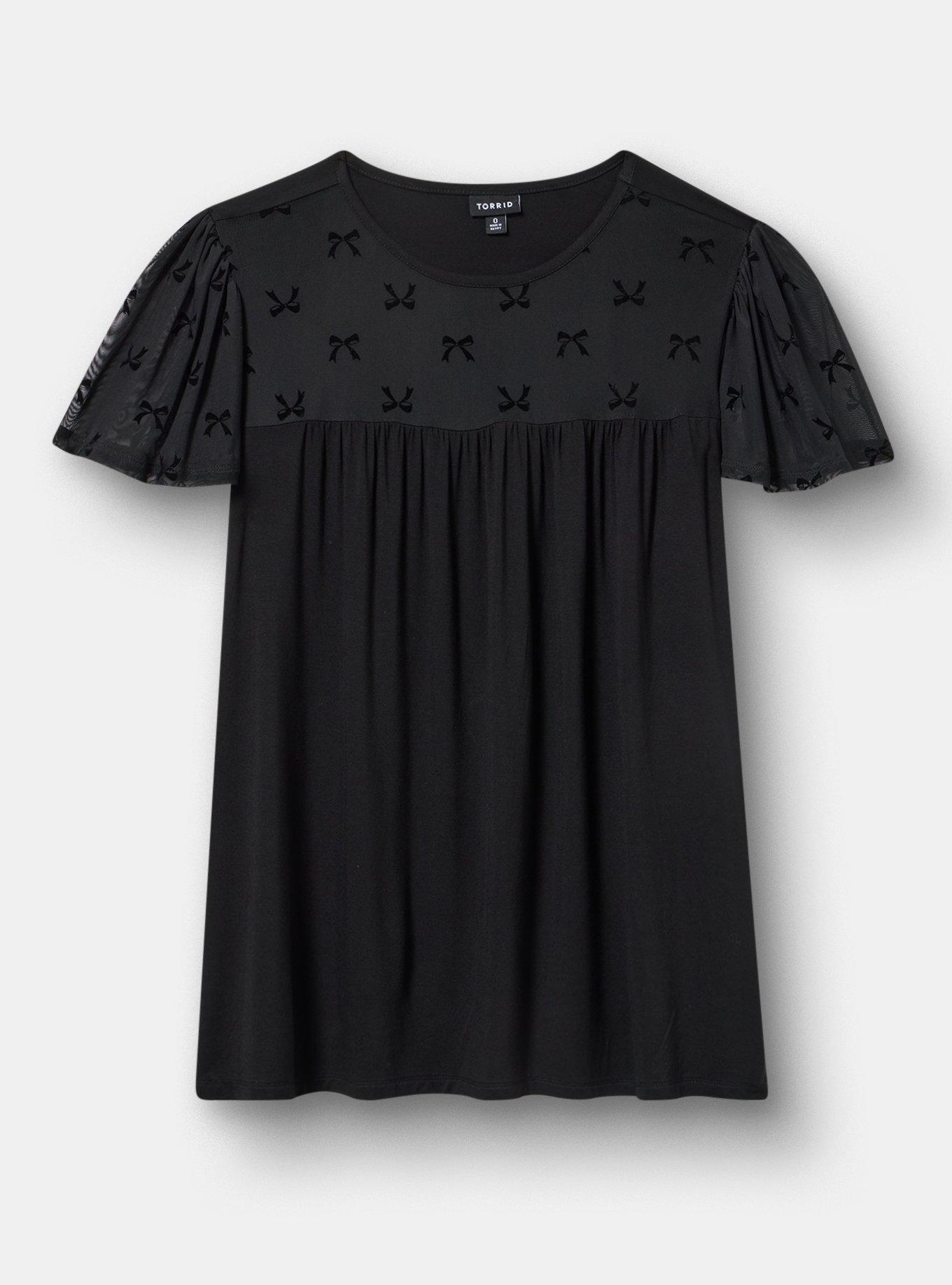 Supersoft Jersey Mesh Yoke Top