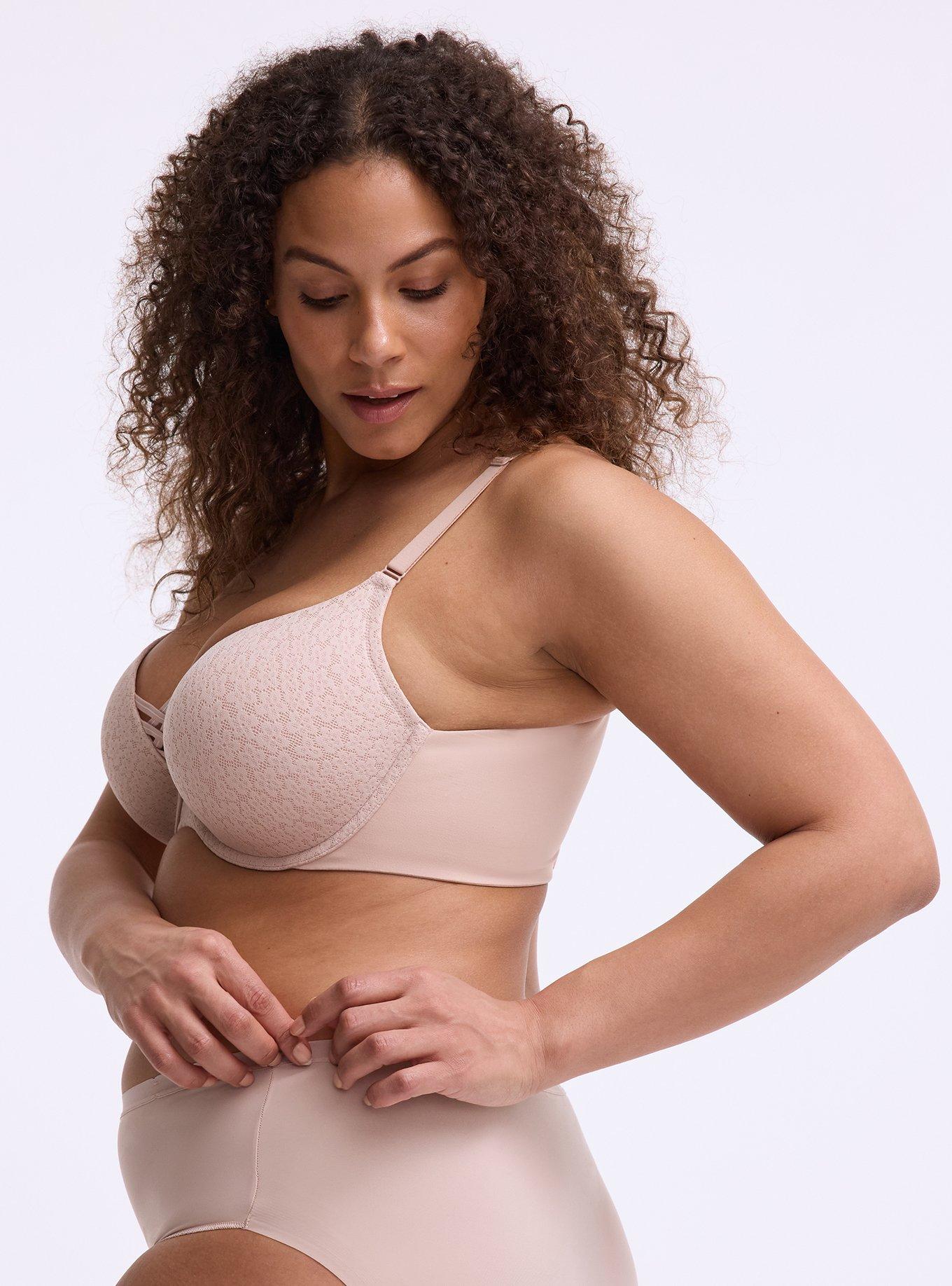 XO Plunge Push-Up Lace Bra, ROSE DUST, alternate