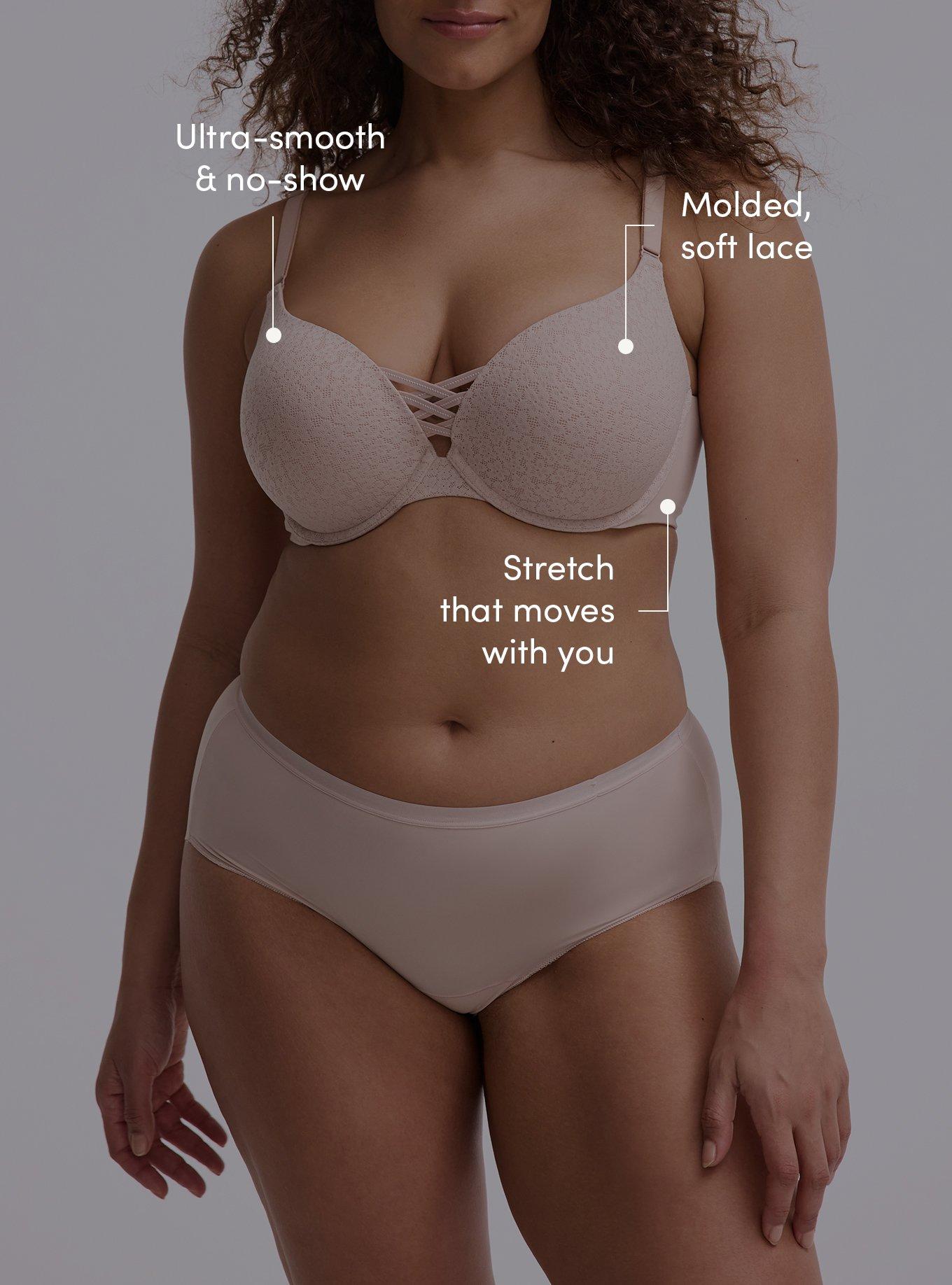 XO Plunge Push-Up Lace Bra, ROSE DUST, alternate