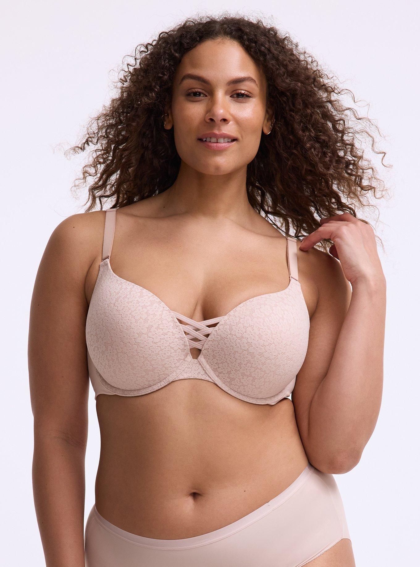 XO Plunge Push-Up Lace Bra, ROSE DUST, hi-res