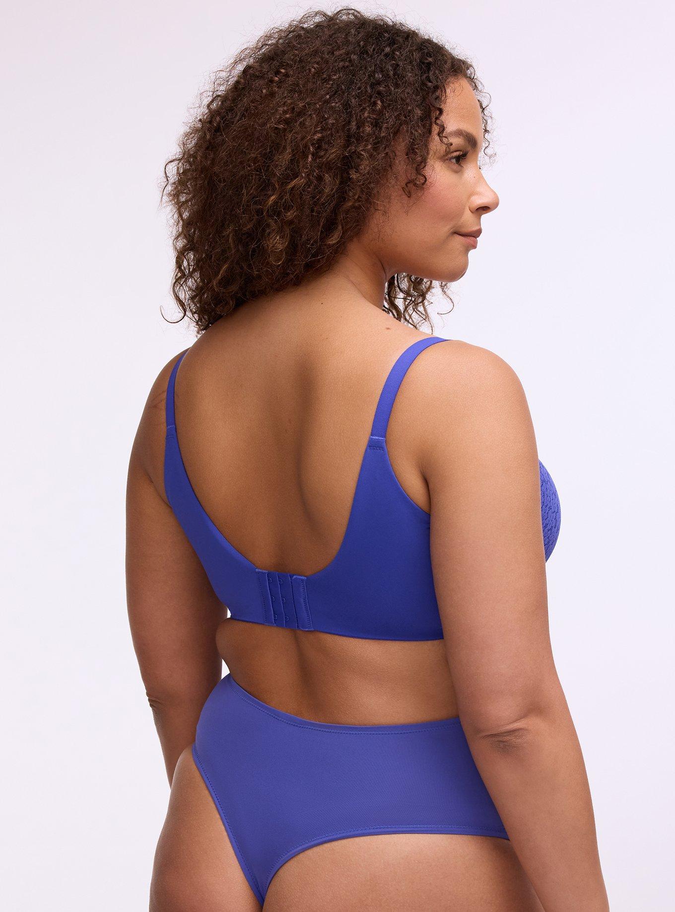 XO Plunge Push-Up Lace Bra, ROYAL BLUE, alternate