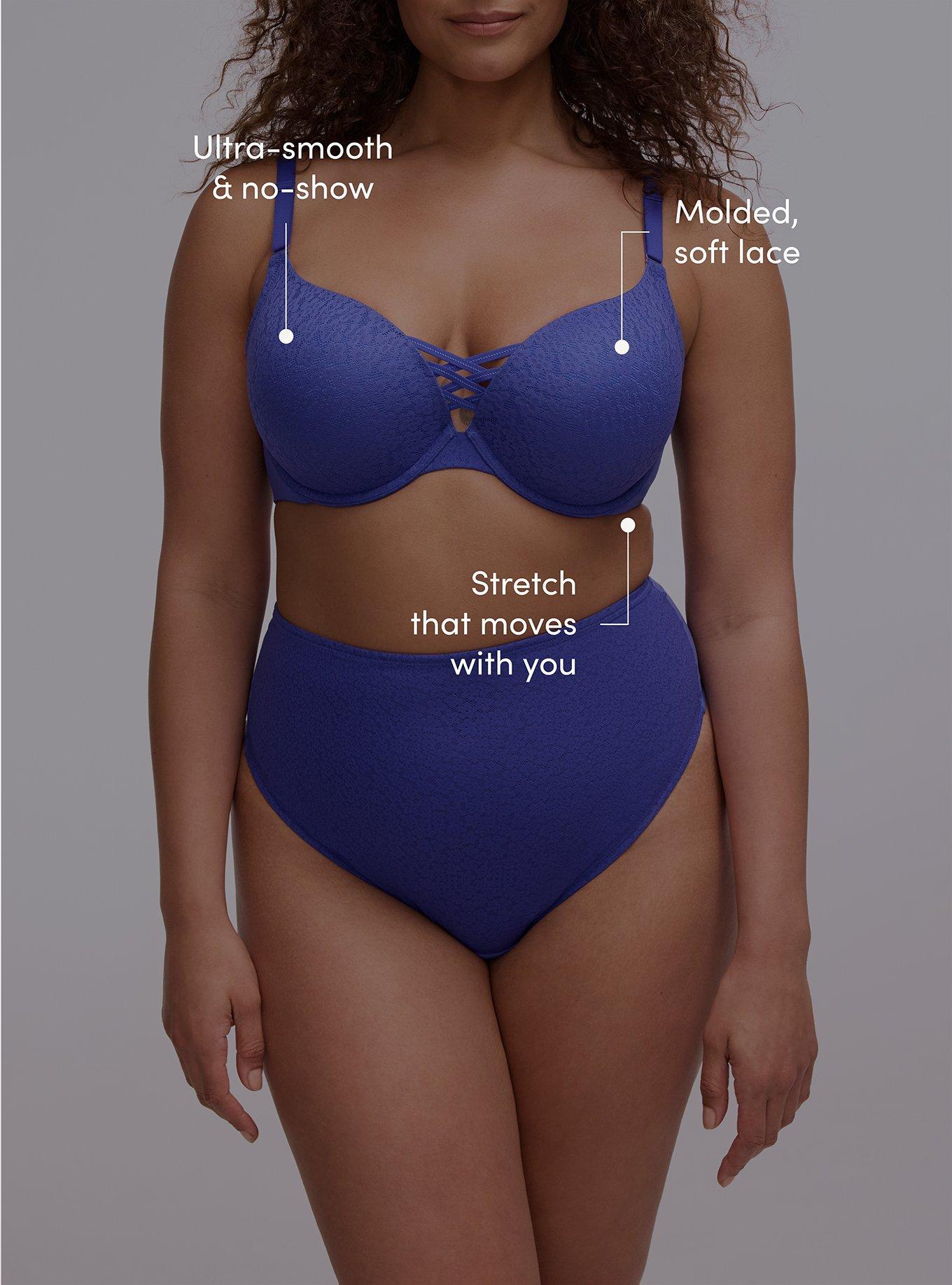 XO Plunge Push-Up Lace Bra, ROYAL BLUE, alternate