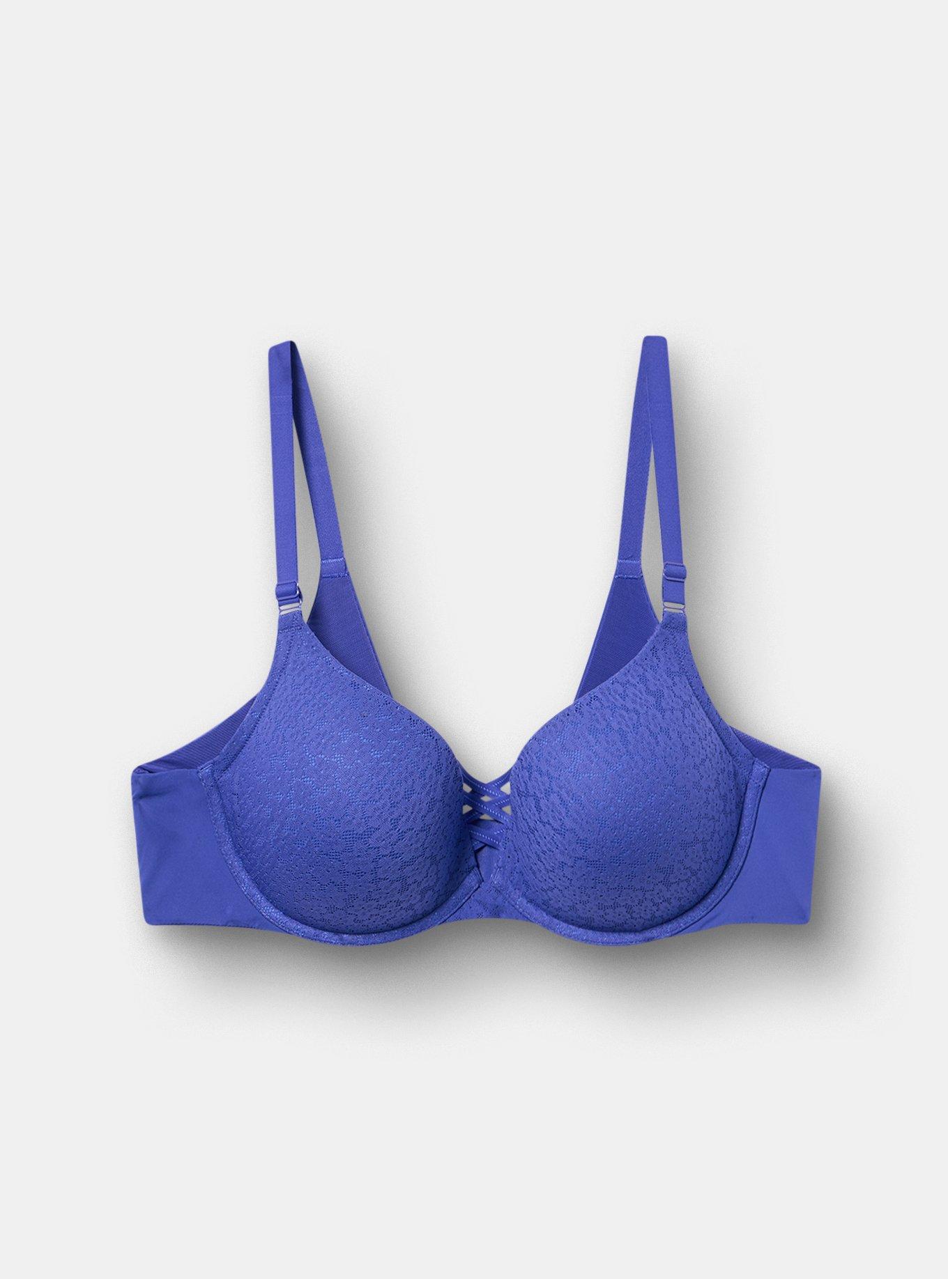 XO Plunge Push-Up Lace Bra, ROYAL BLUE, hi-res