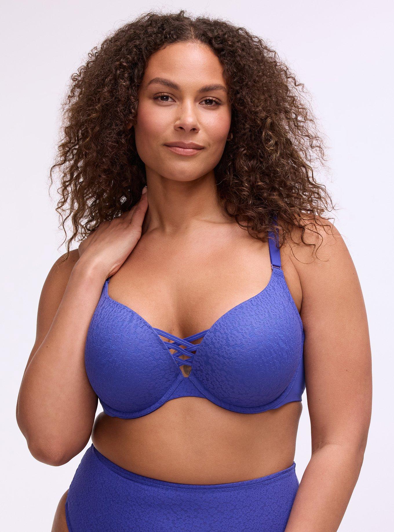 XO Plunge Push-Up Lace Bra, ROYAL BLUE, hi-res