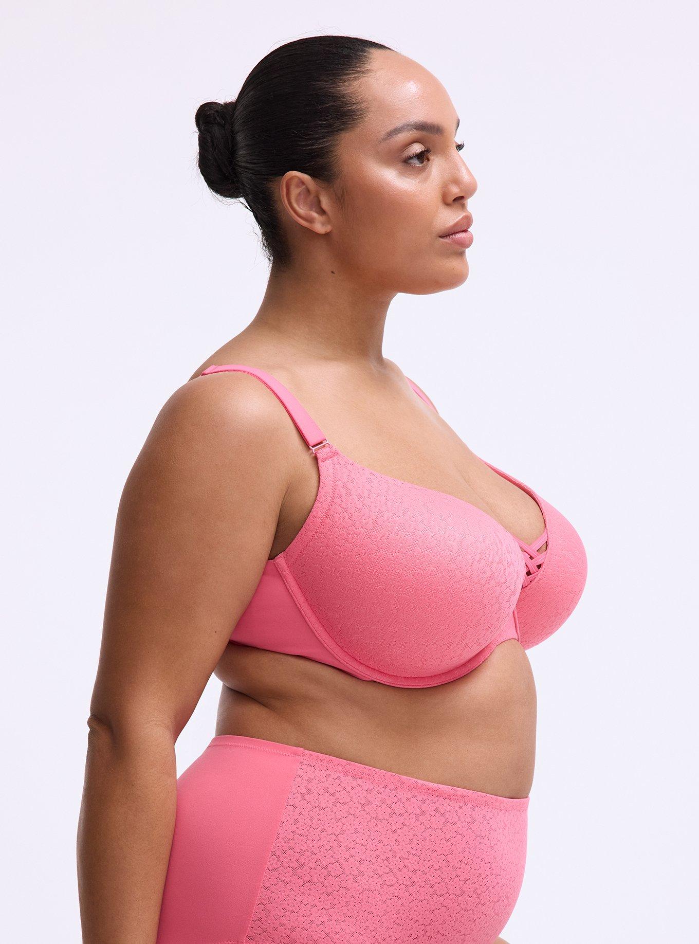 XO Plunge Push-Up Lace Bra, CAMELLIA ROSE, alternate