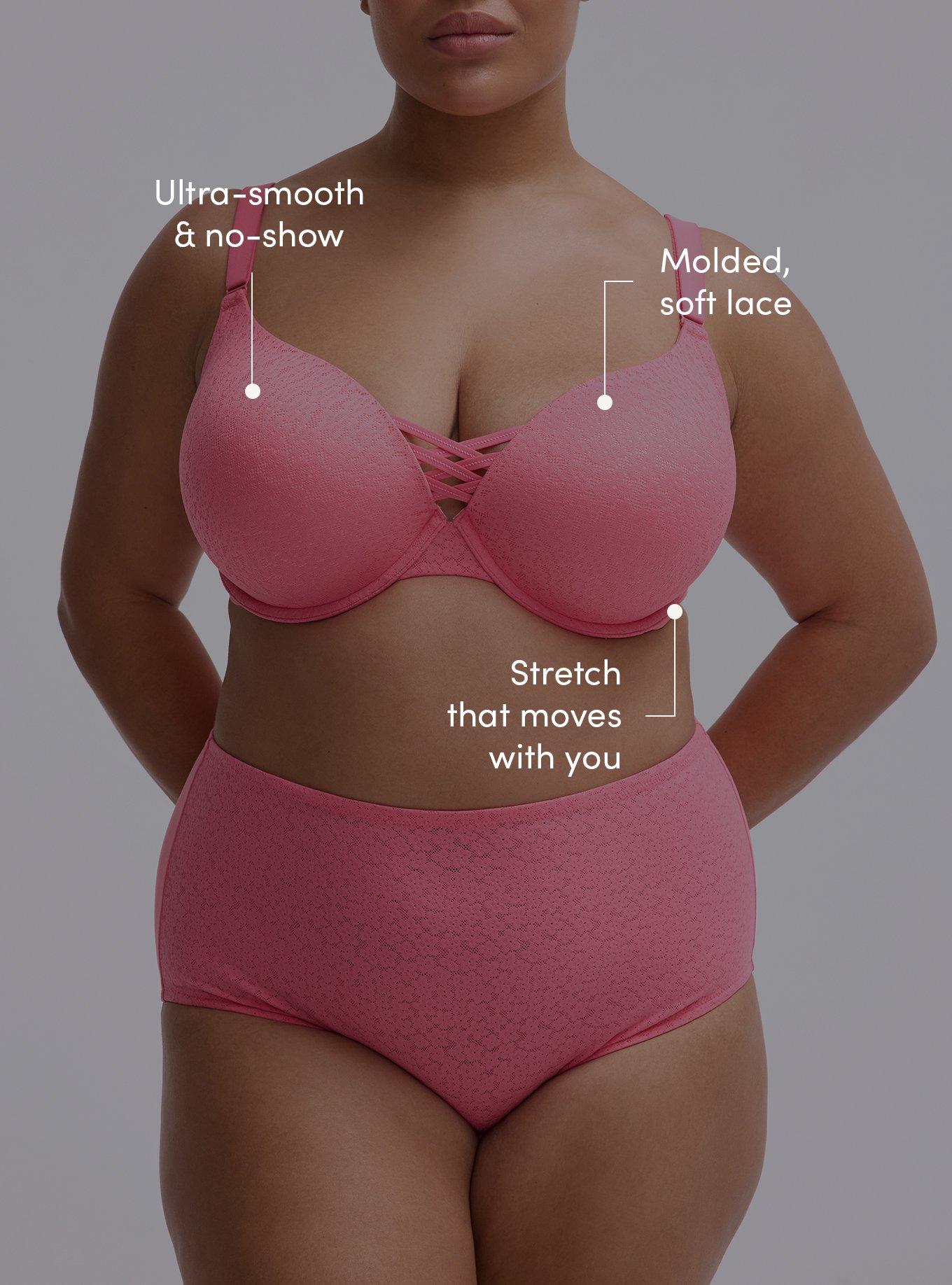 XO Plunge Push-Up Lace Bra, CAMELLIA ROSE, alternate