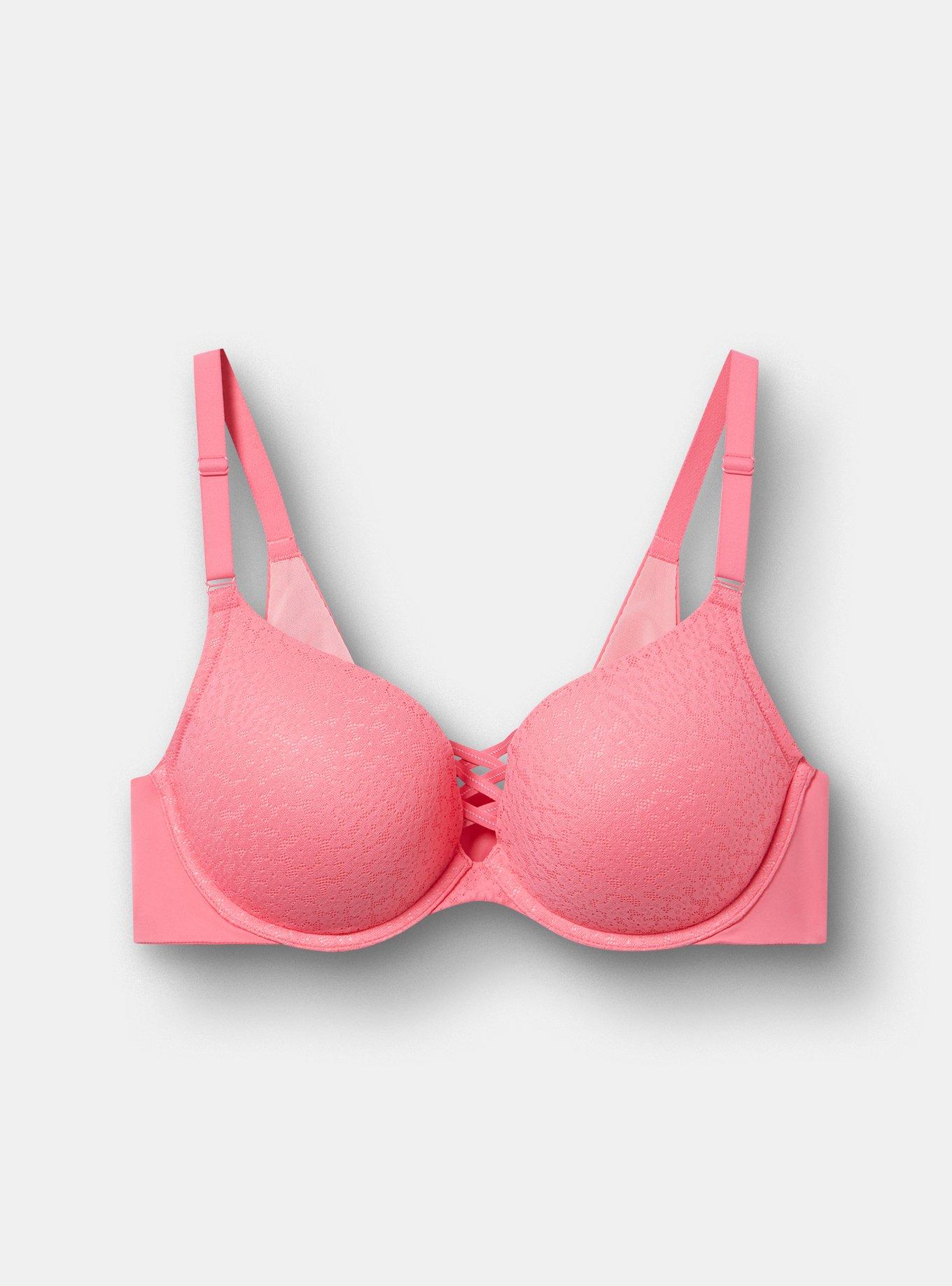 XO Plunge Push-Up Lace Bra, CAMELLIA ROSE, hi-res