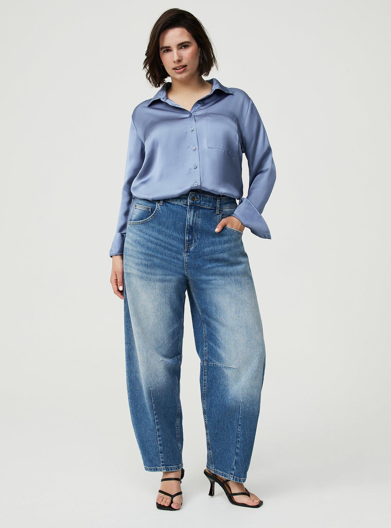 Satin Relaxed Button-Up Shirt, TROPOSPHERE, alternate