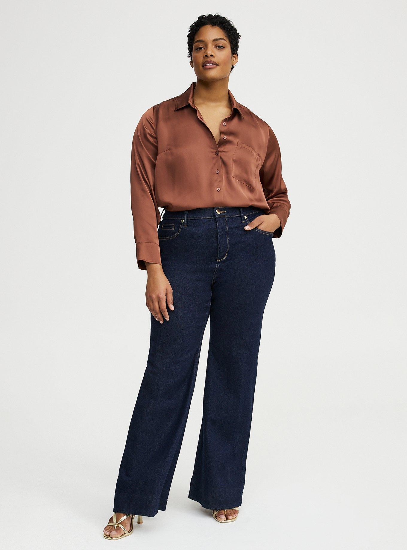 Satin Relaxed Button-Up Shirt, MINK, alternate