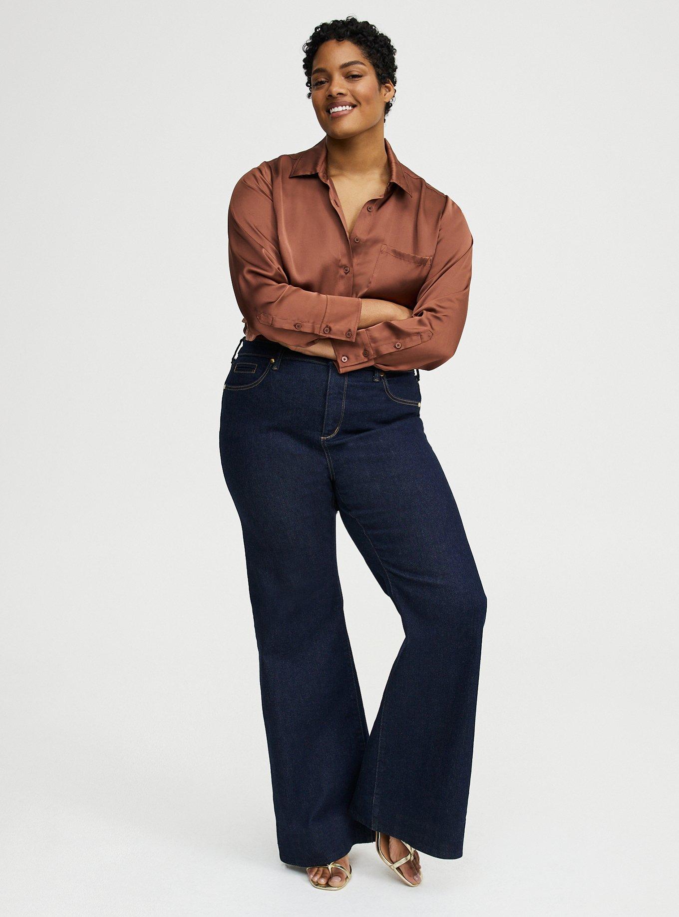 Satin Relaxed Button-Up Shirt, MINK, alternate