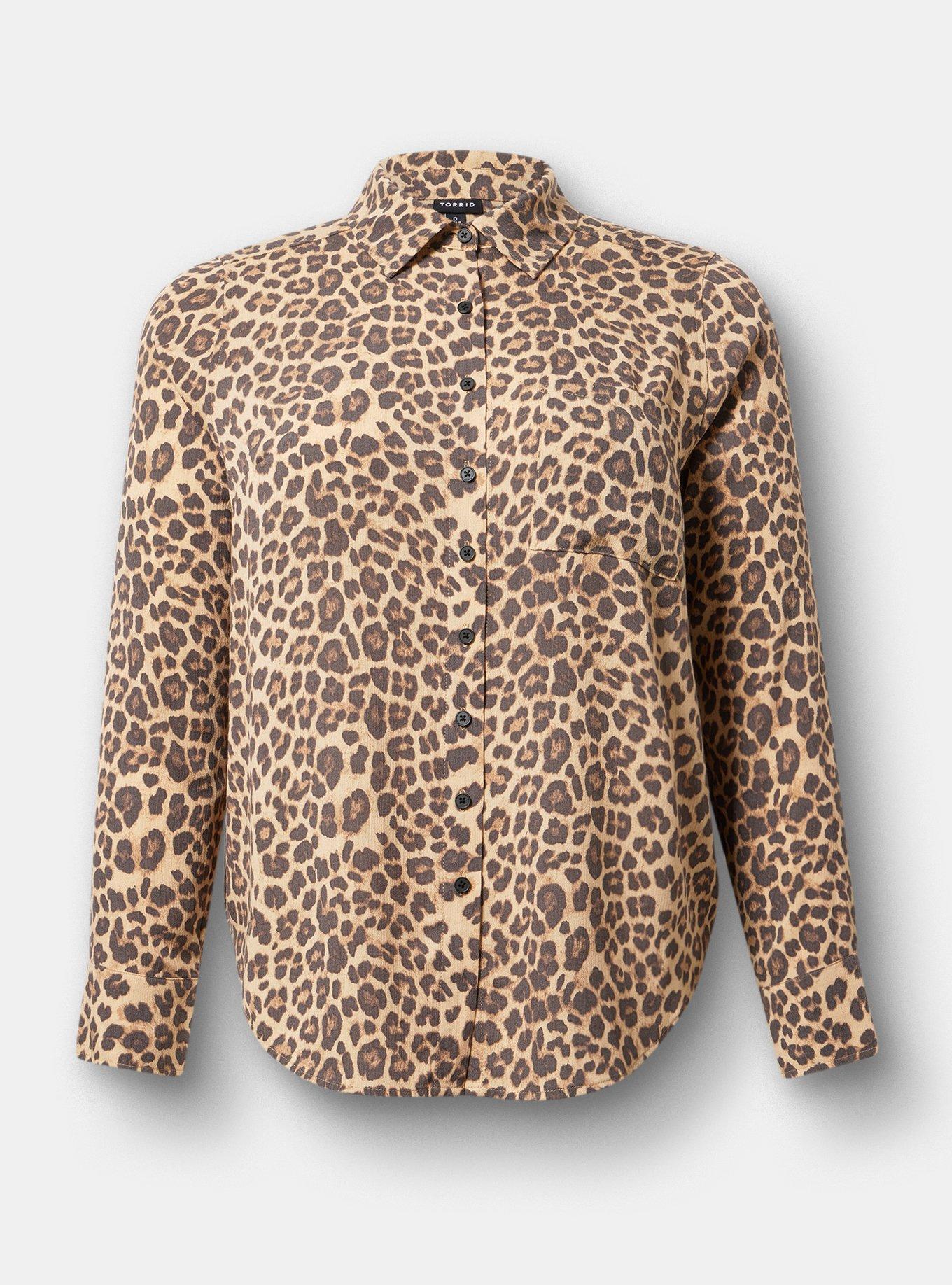 Lizzie Button-Up Shirt, FIFTIES LEOPARD IVORY, hi-res