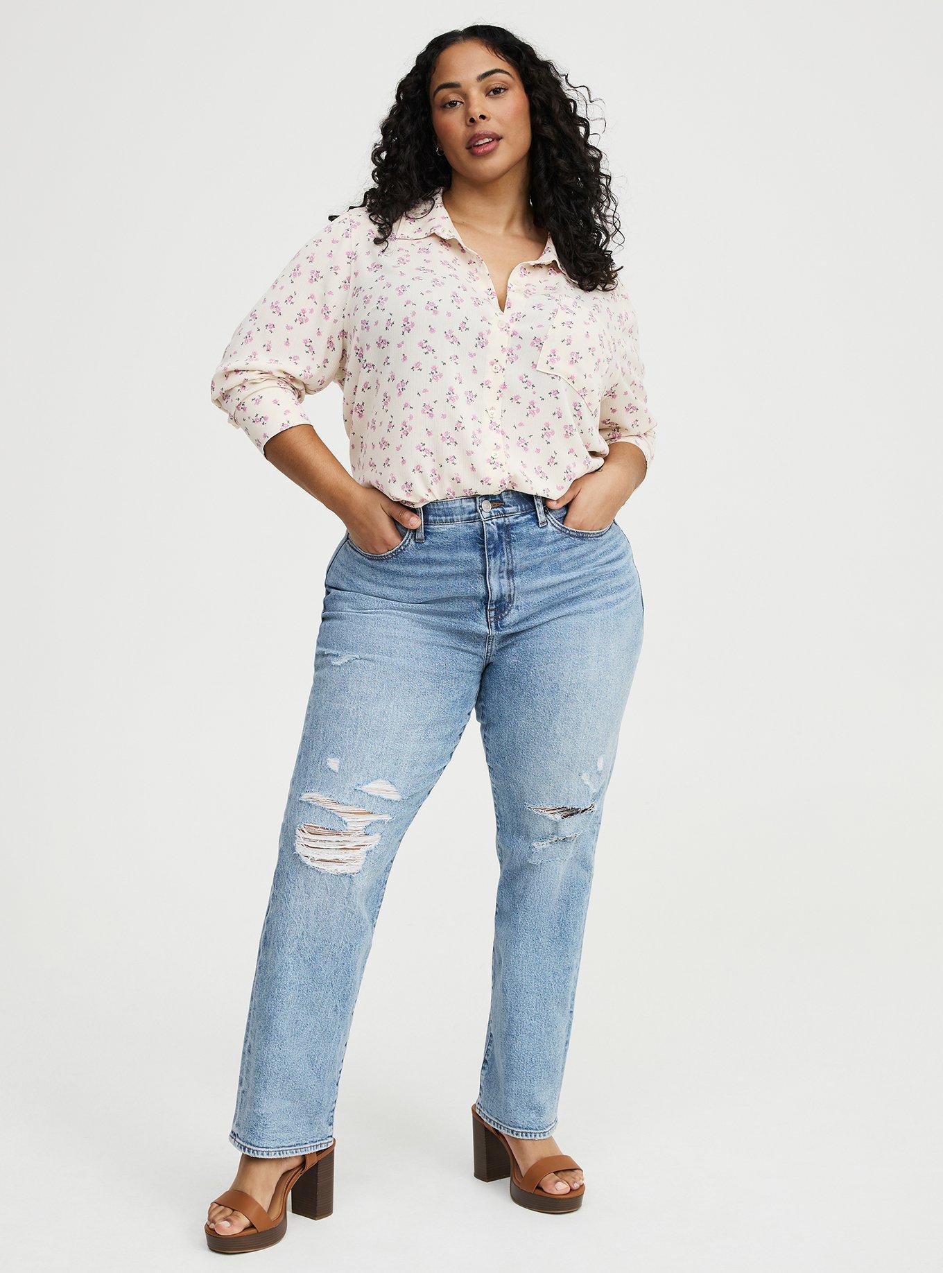 Lizzie Button-Up Shirt, DITSY BLUES PINK, alternate