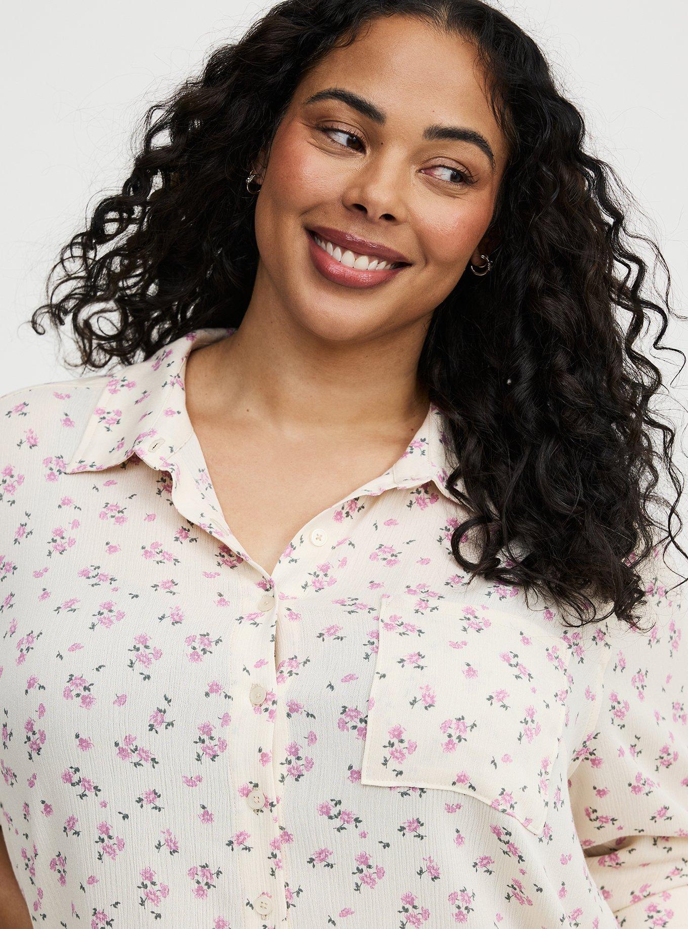 Lizzie Button-Up Shirt, DITSY BLUES PINK, alternate