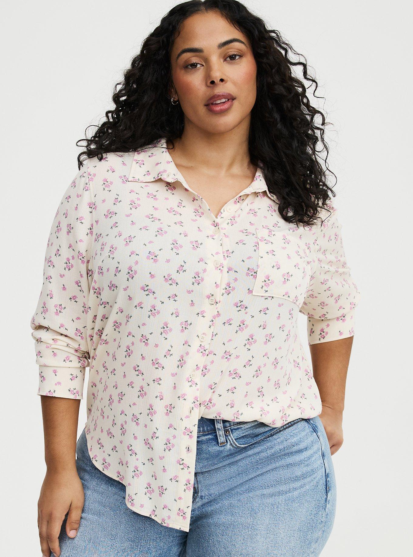 Lizzie Button-Up Shirt, DITSY BLUES PINK, alternate