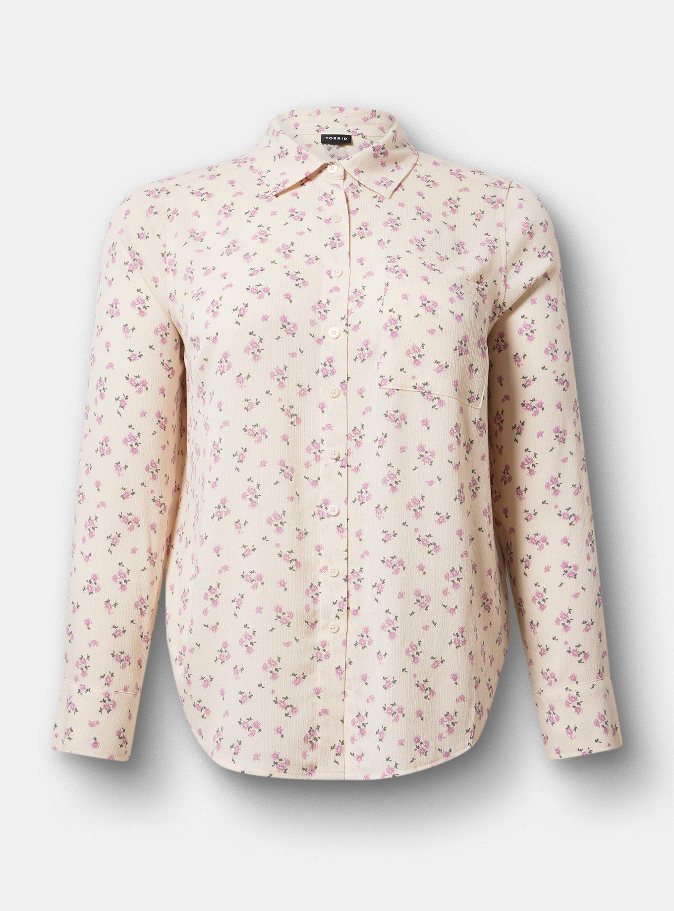 Lizzie Button-Up Shirt, DITSY BLUES PINK, hi-res