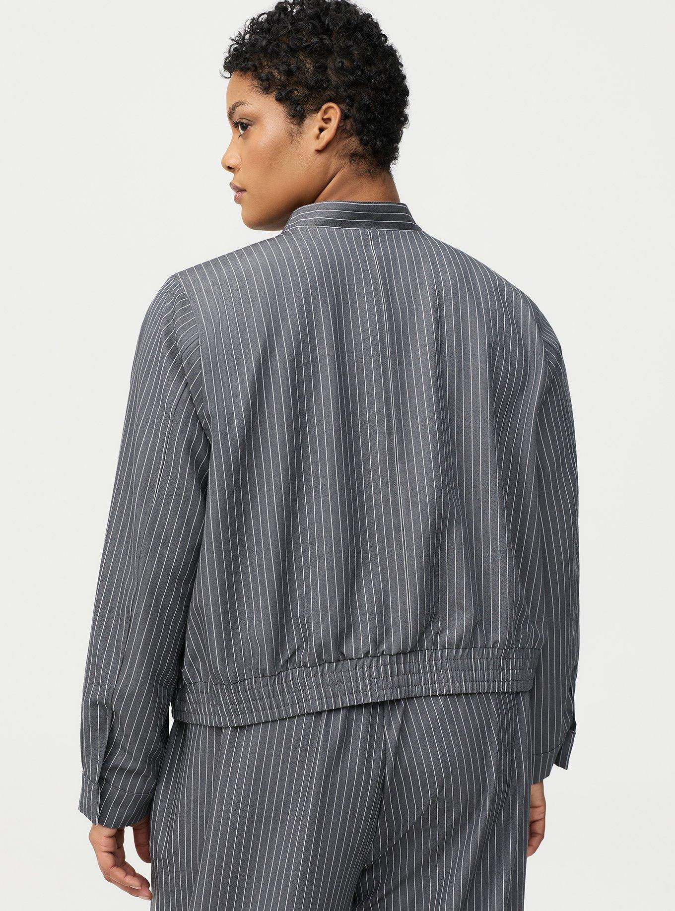 Pinstripe Bomber Jacket