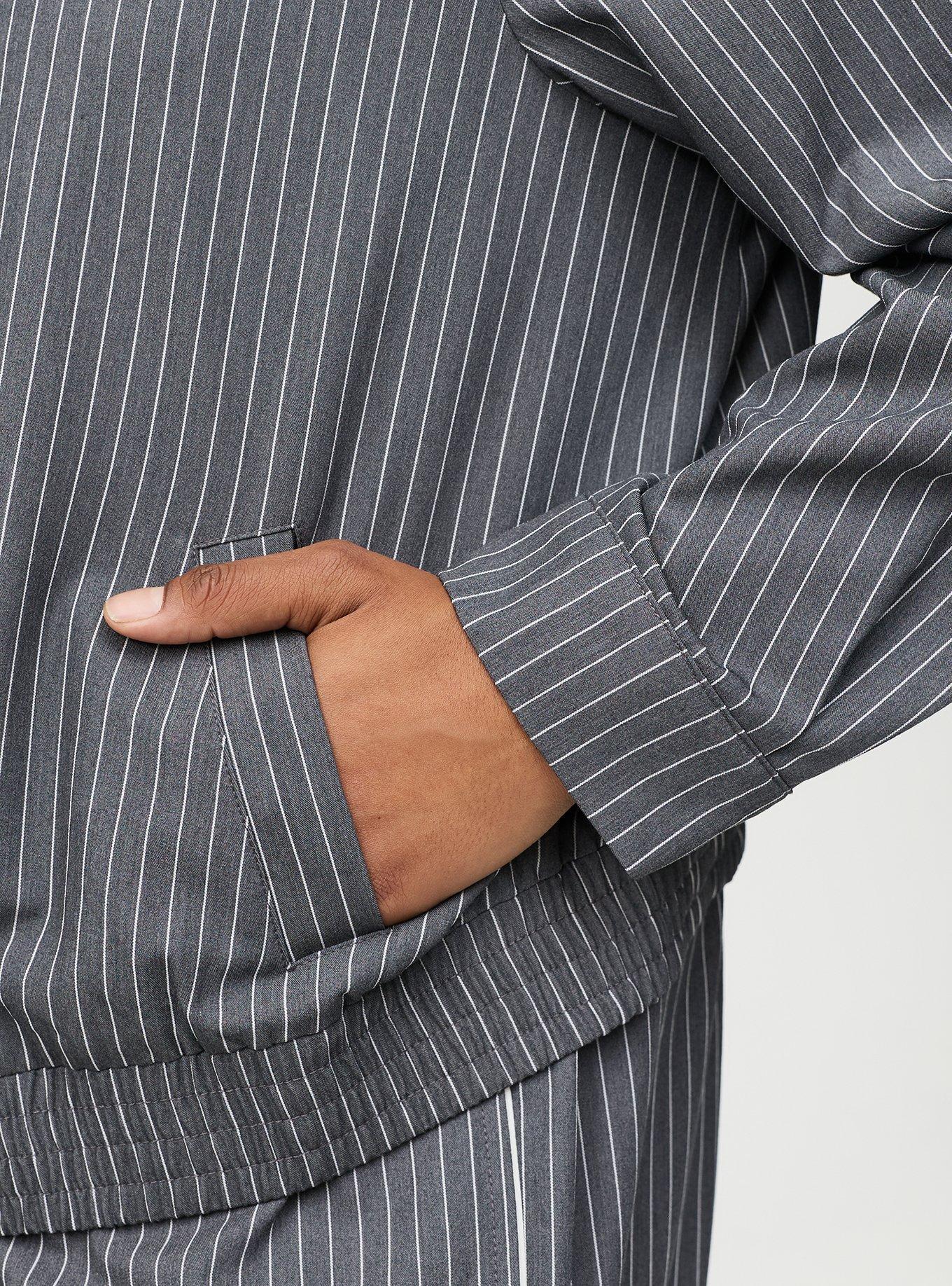 Pinstripe Bomber Jacket, CLASSIC PINSTRIPE GREY, alternate