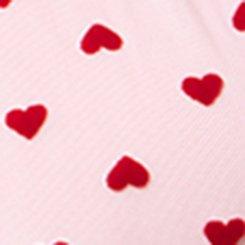 Flocked Mesh Babydoll Top, JESTER RED TICKLED PINK FLOCKED HEARTS, swatch